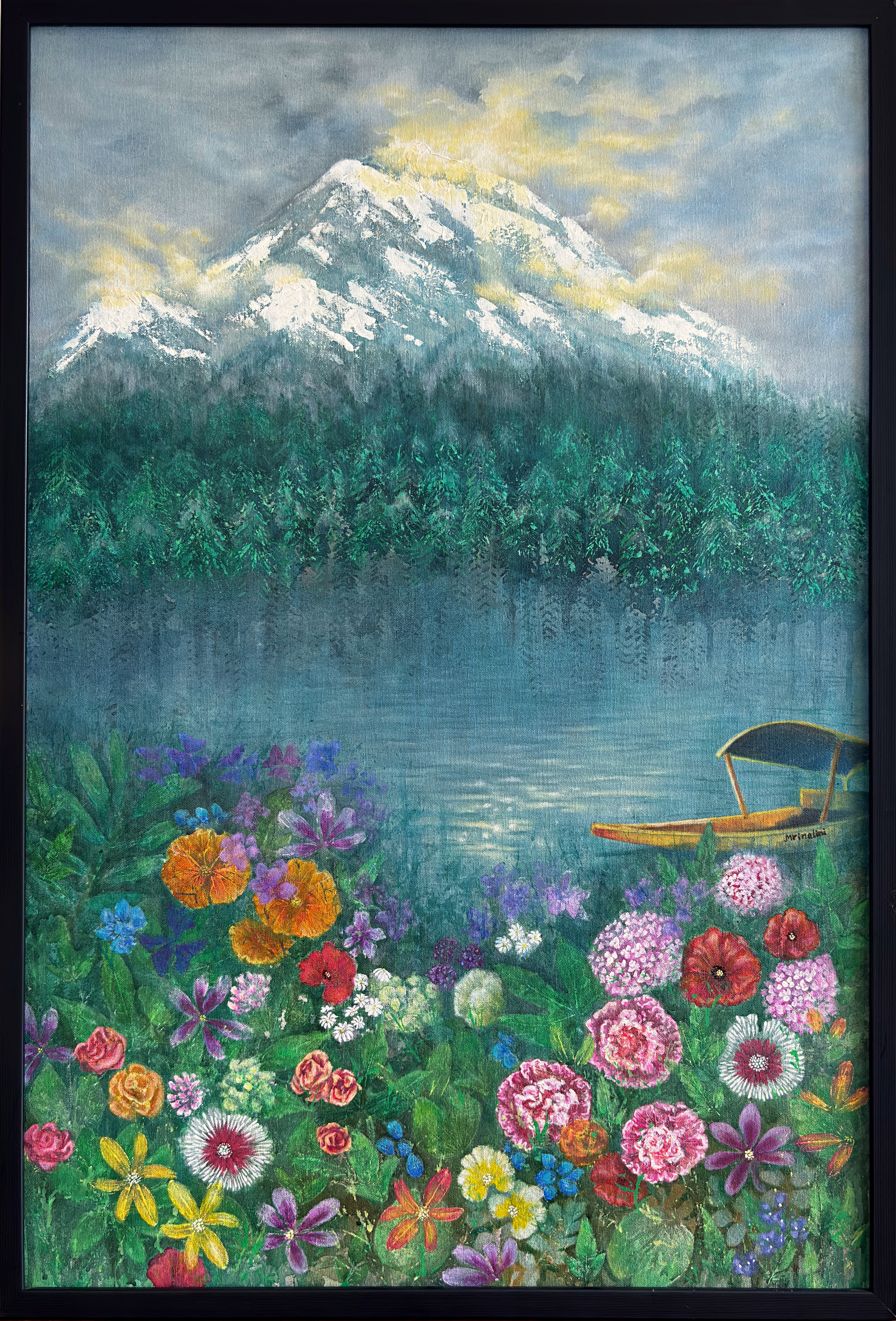 An Ode to Kashmir- a contemporary Mountain Landscape Painting