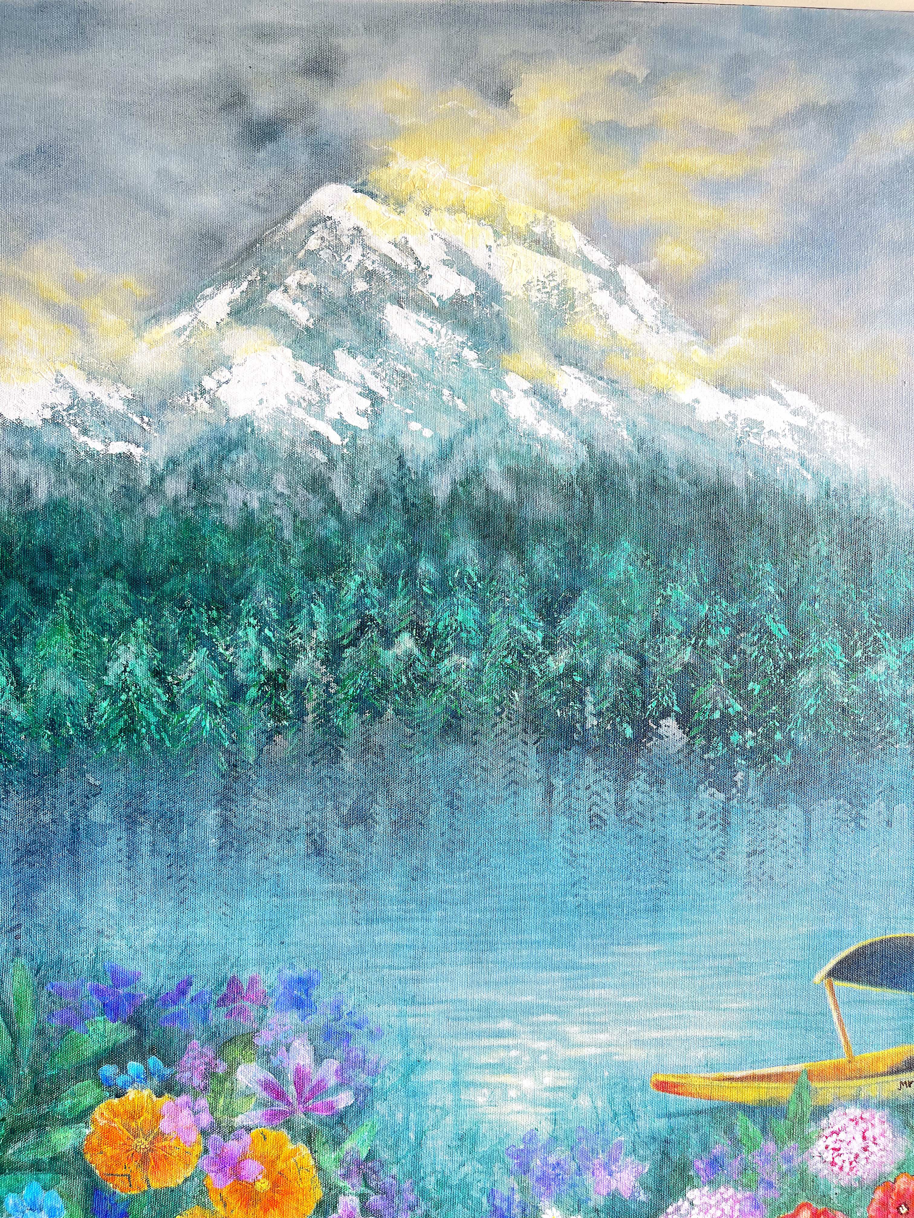 An Ode to Kashmir- a contemporary Mountain Landscape Painting