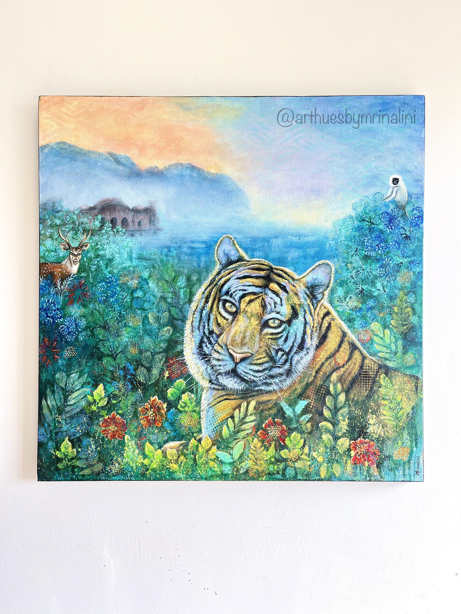 Ranthambore Tiger Original contemporary Wildlife painting on canvas