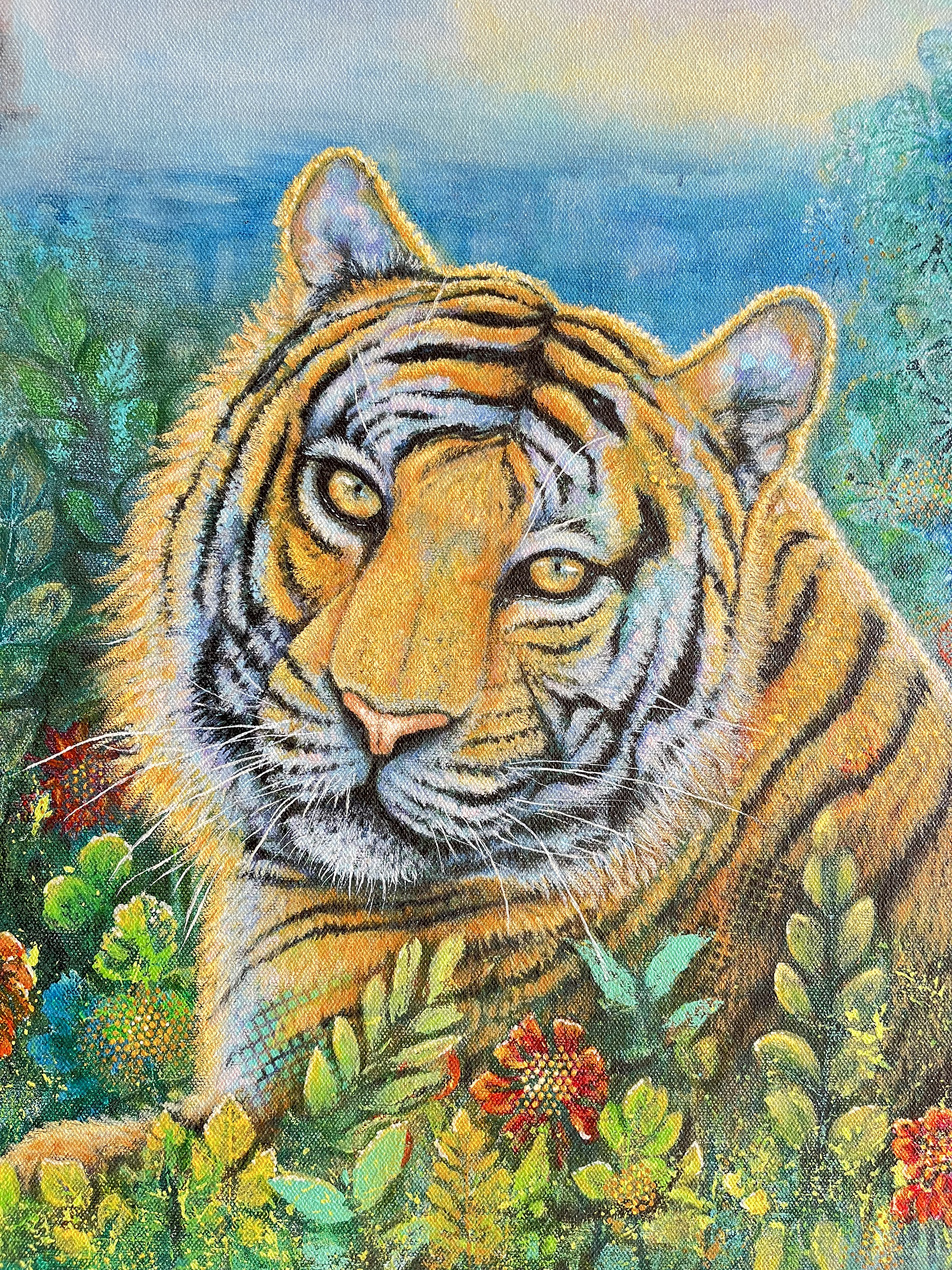 Ranthambore Tiger Original contemporary Wildlife painting on canvas