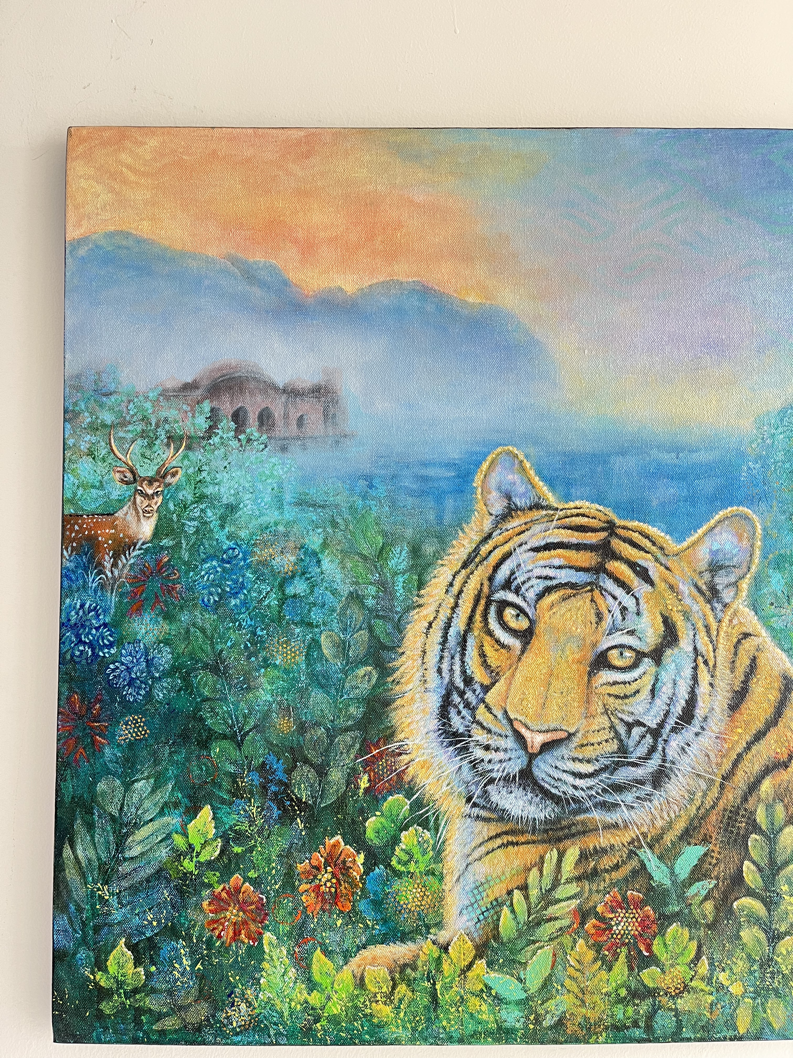 Ranthambore Tiger Original contemporary Wildlife painting on canvas