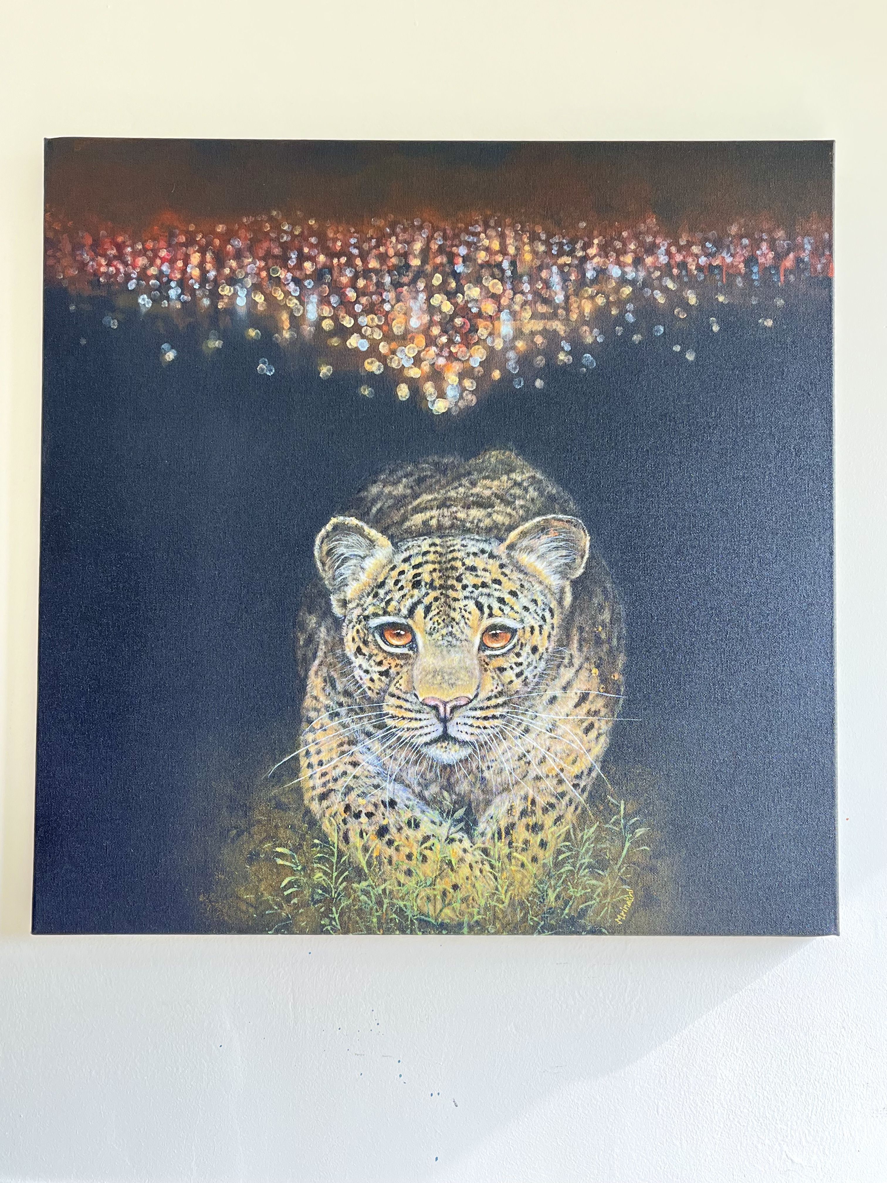 Original Leopard Fine Art on Canvas - contemporary wildlife wall art for modern interiors