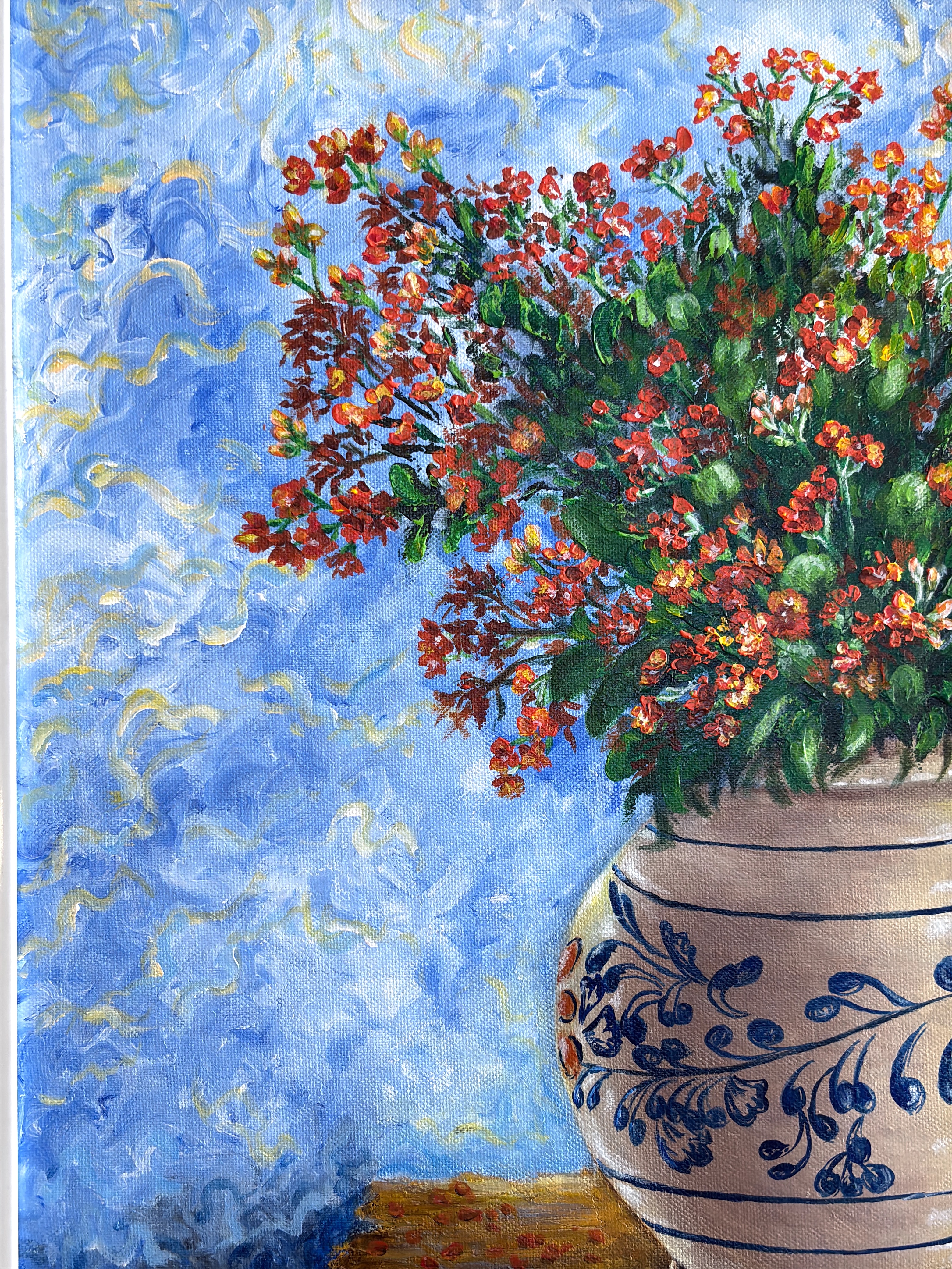 Framed Still-life Floral Painting - Abundance of spring Original Acrylic painting on Canvas
