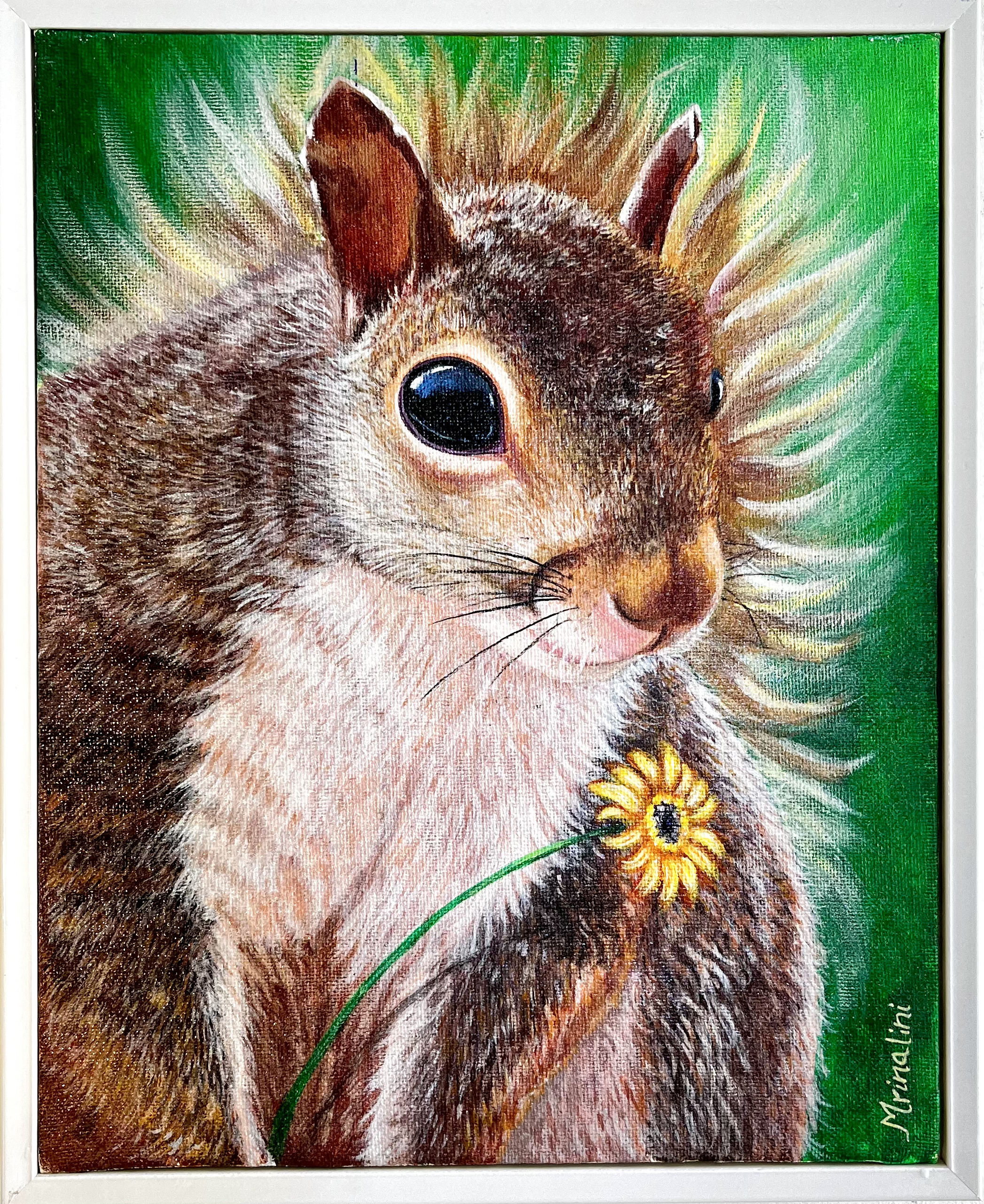 Original Squirrel painting on canvas, Animal theme wall art, Kids room decor, woodland animals, forestcore wall decoration
