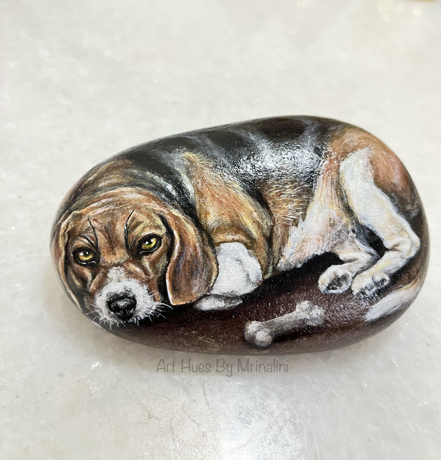 Hand-painted Dog Art Stone