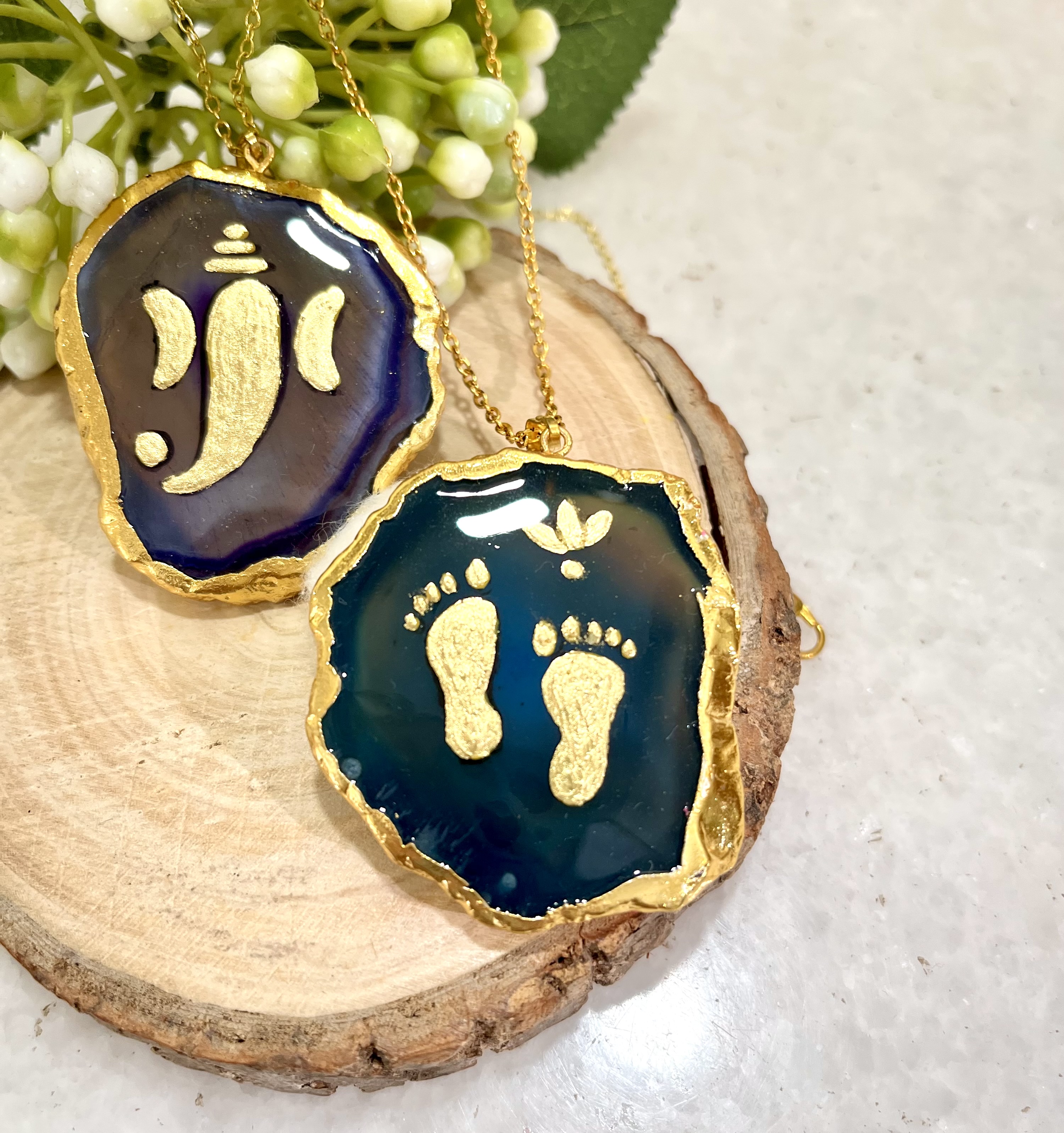 Hand-Painted Lakshmi Pendant | Sacred Festive Jewelry | Unique Diwali Gift – Art Hues