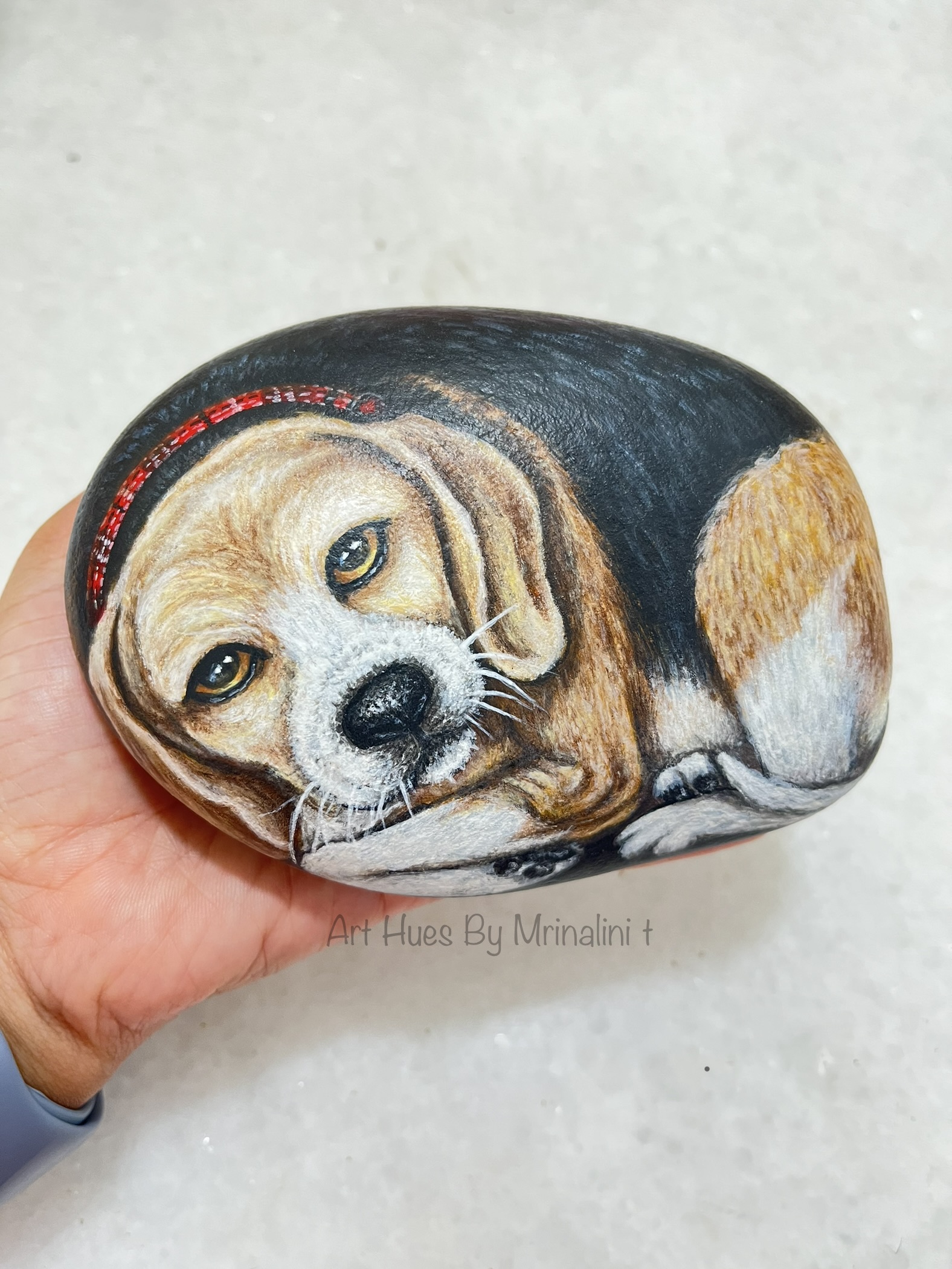 Hand-painted Dog Art Stone