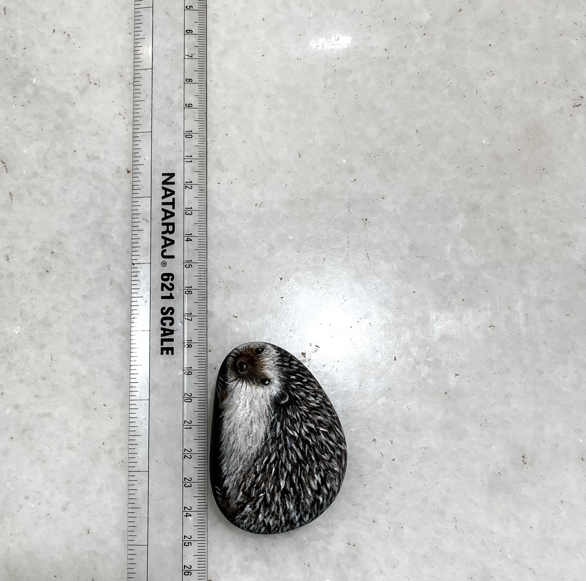 Hand-Painted Hedgehog Rock