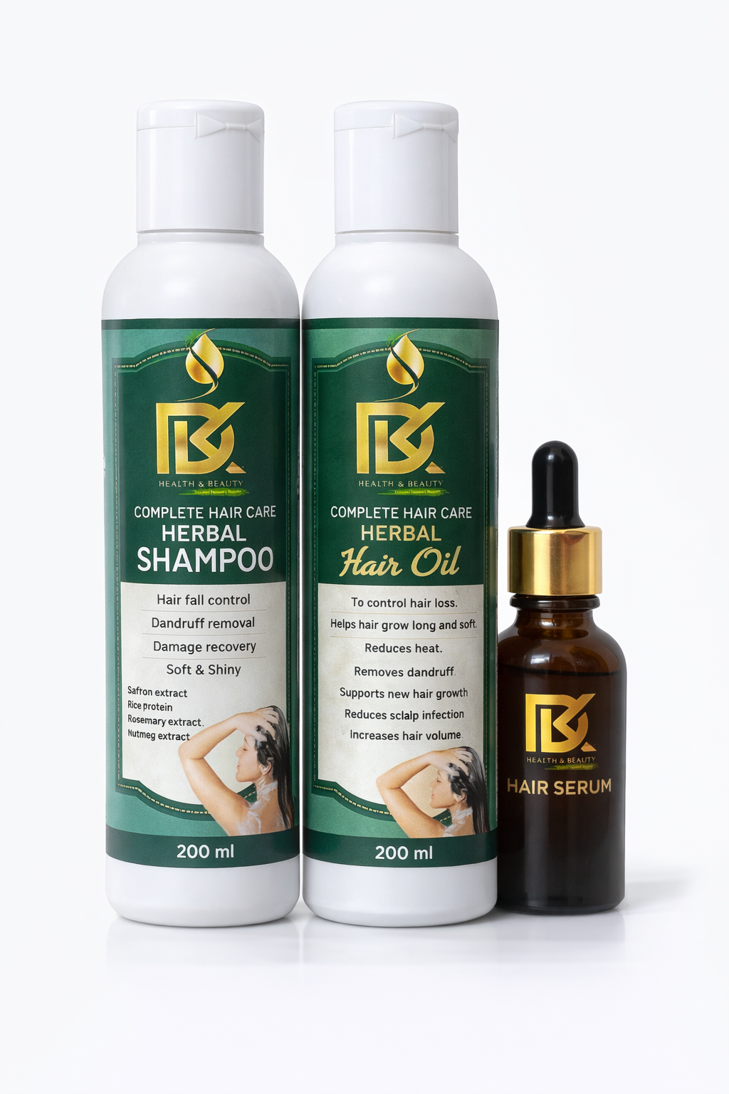 DK COMPLETE  HAIR CARE  HERRBAL HAIR OIL  SHAMPOO  AND HAIR SEERUM  (COMBO )