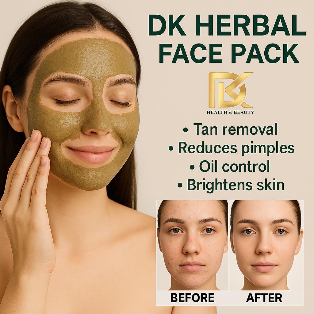 DK Herbal Face Pack – Tan Removal & Pimple Care (25g)