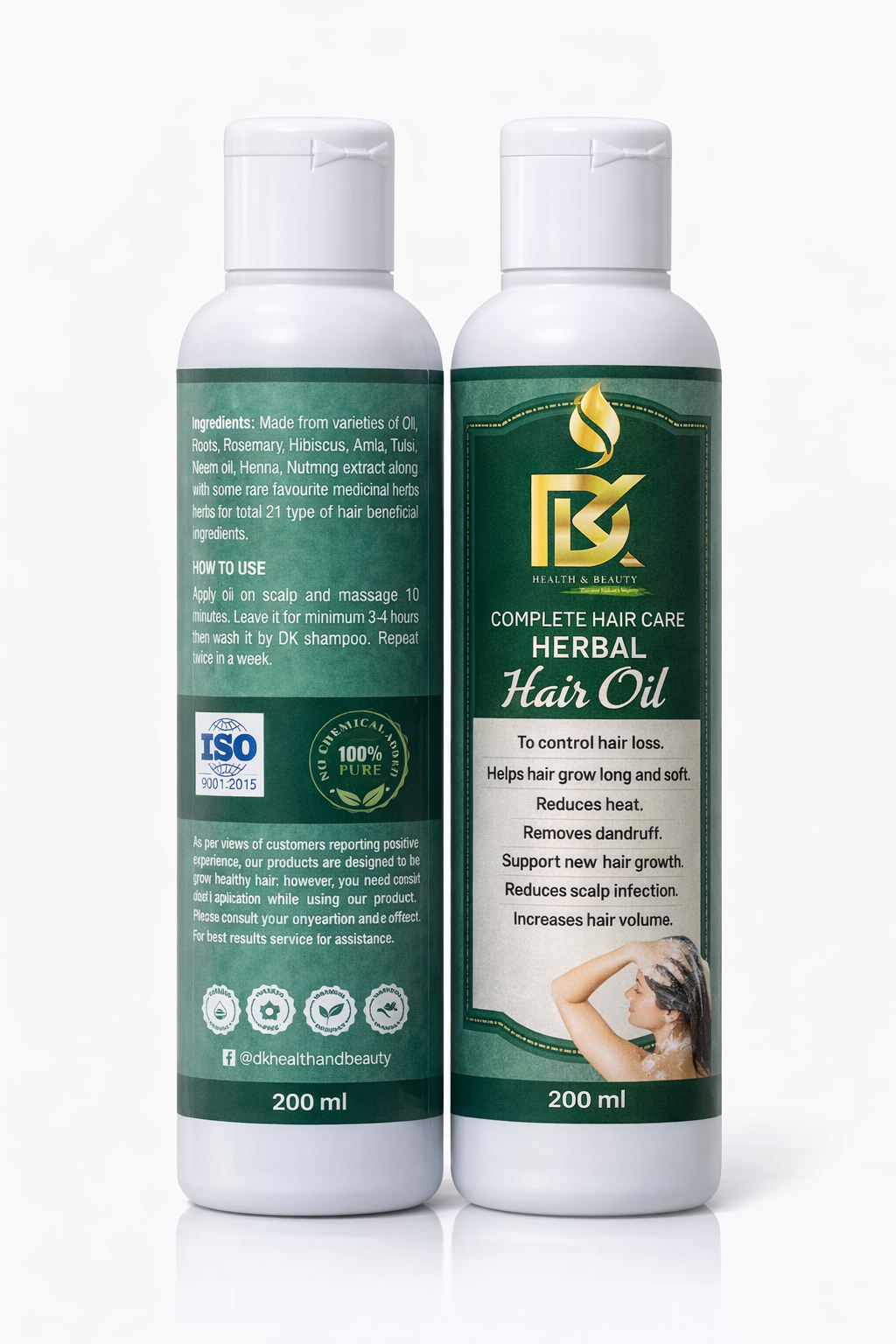 DK COMPLETE  HAIR CARE  HERRBAL HAIR OIL  SHAMPOO  AND HAIR SEERUM  (COMBO )