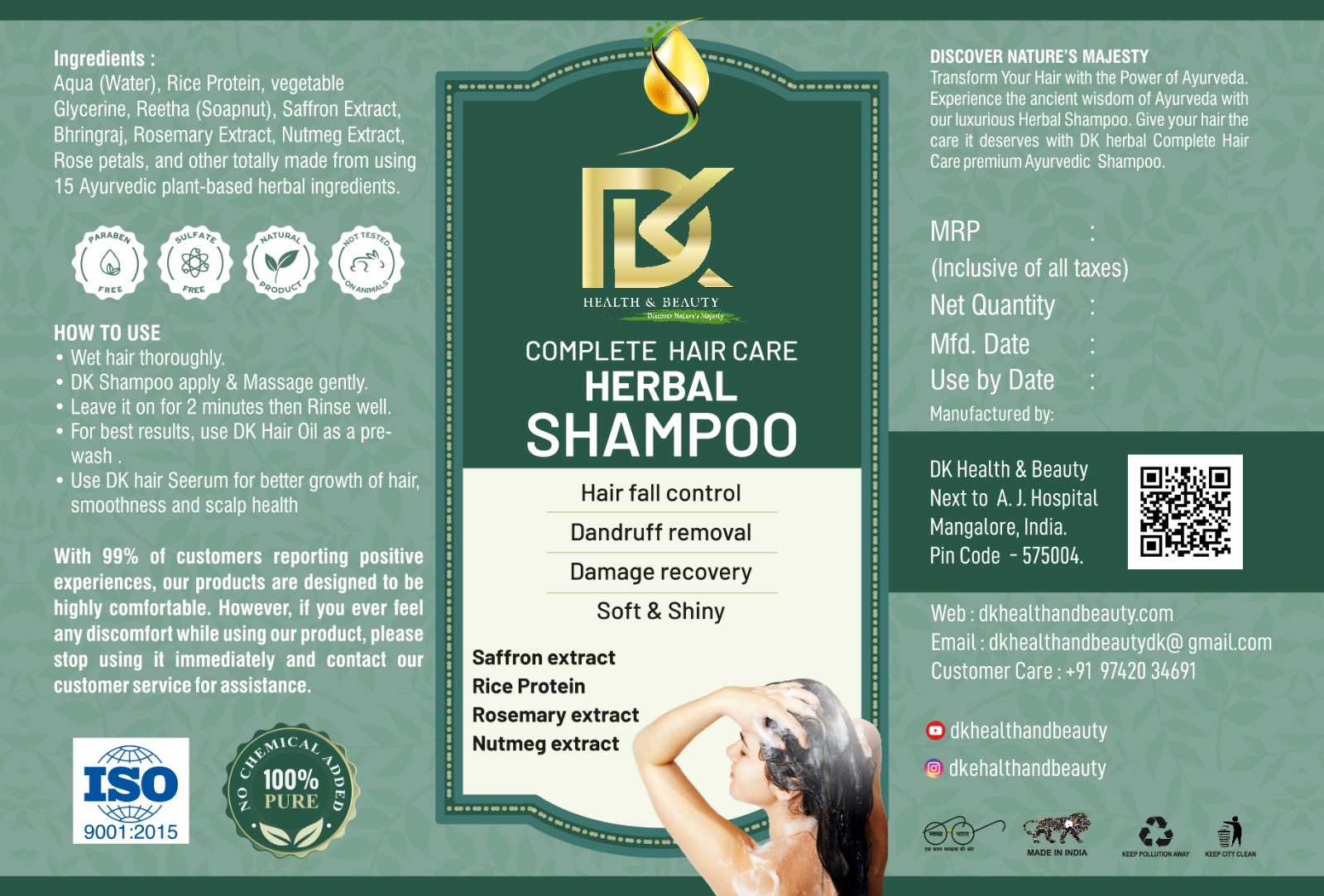DK Complete Hair Care Ayurvedic Shampoo(200ML)