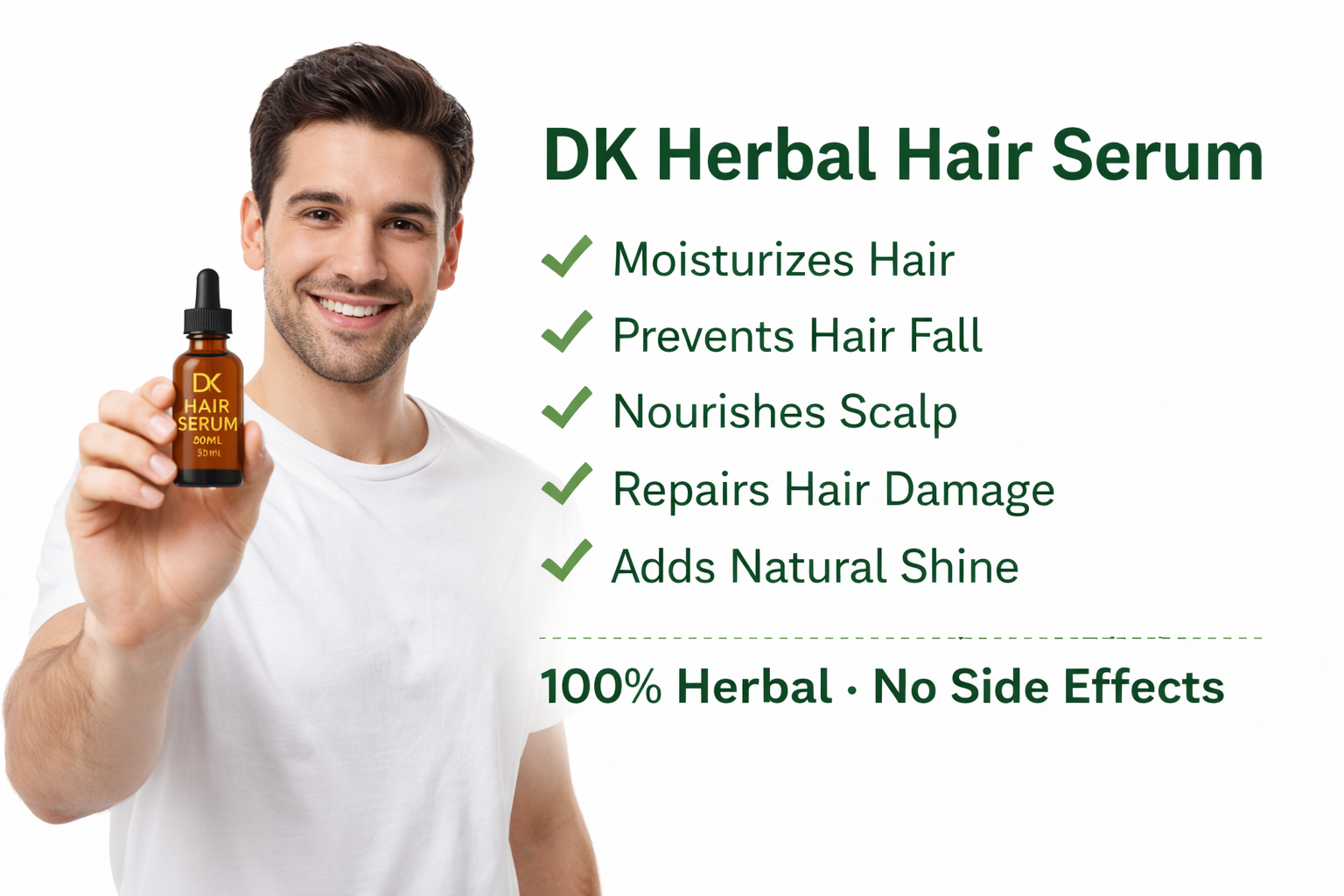 DK Herbal Hair Serum – 100% Pure for Strong, Shiny & Healthy Hair (30ml)