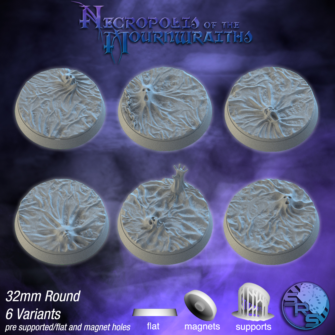 Spirit Scenic Bases – Resin 3D Printed Bases for Tabletop Miniatures | 25mm to 120mm Sizes Available
