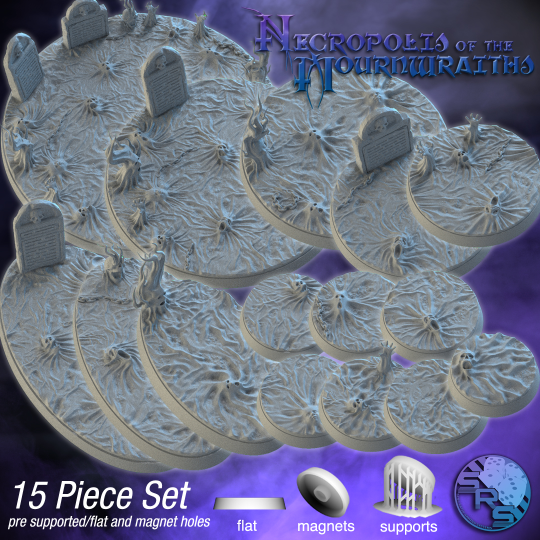 Spirit Scenic Bases – Resin 3D Printed Bases for Tabletop Miniatures | 25mm to 120mm Sizes Available