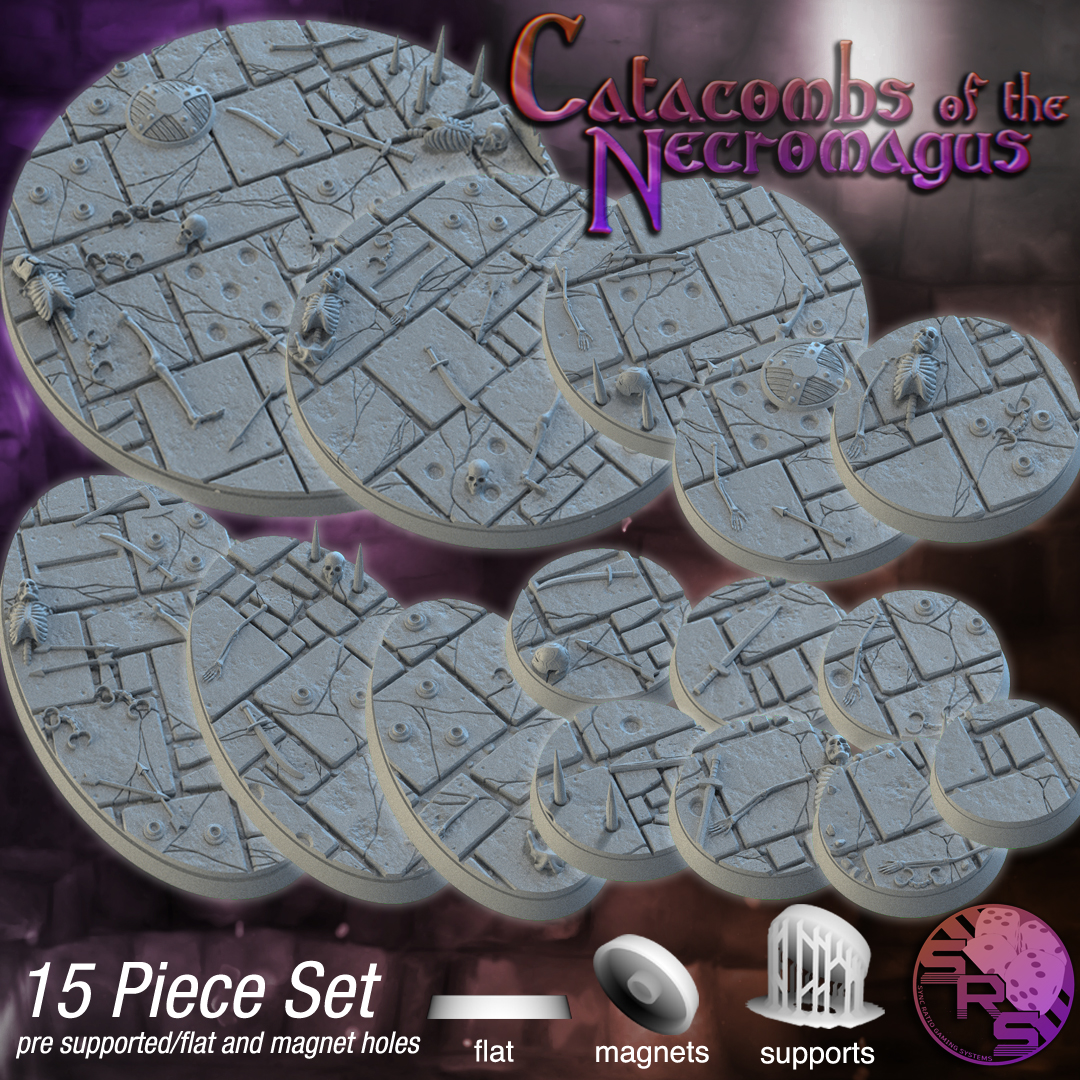 Dungeon Scenic Bases – Resin 3D Printed Bases for Tabletop Miniatures | 25mm to 120mm Sizes Available