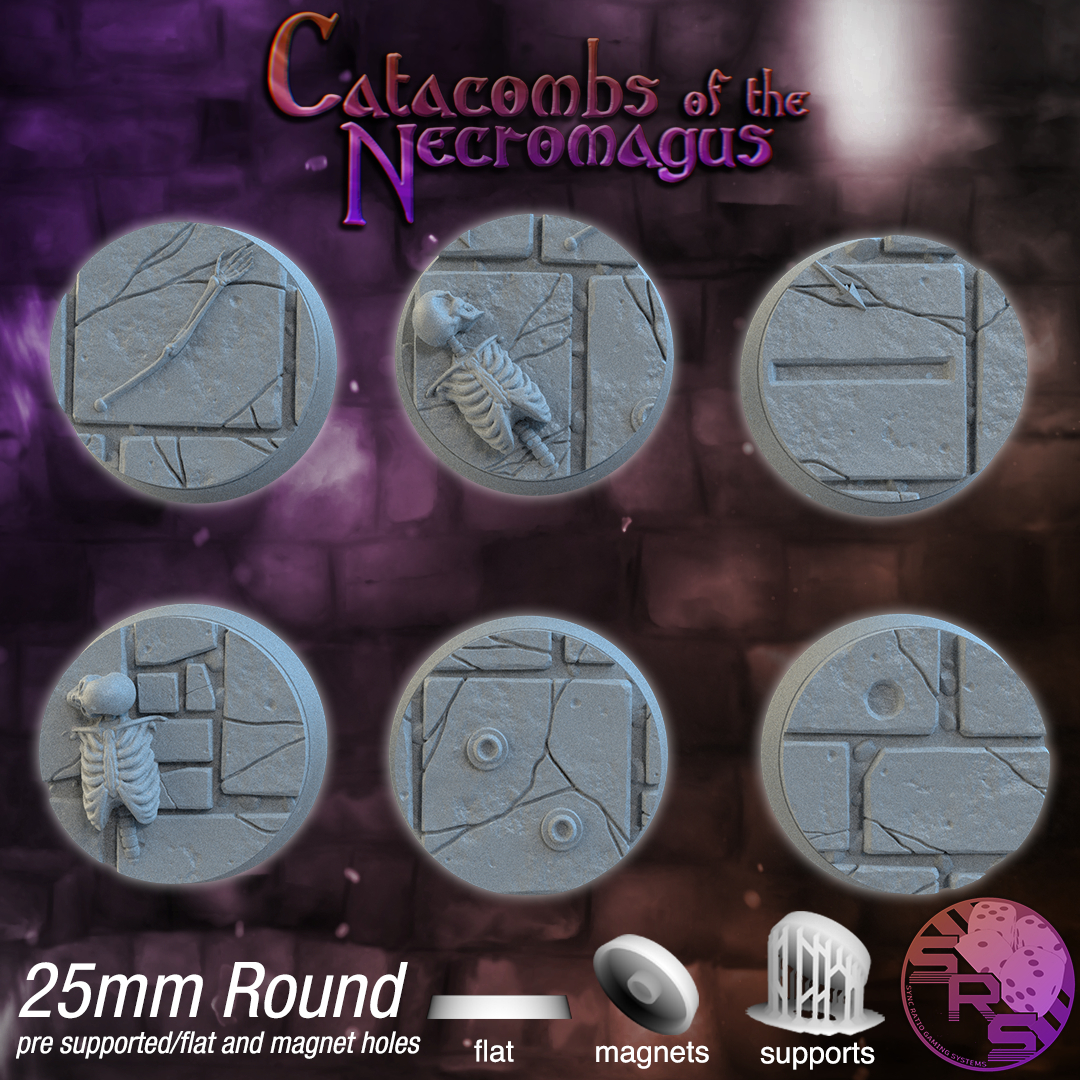 Dungeon Scenic Bases – Resin 3D Printed Bases for Tabletop Miniatures | 25mm to 120mm Sizes Available