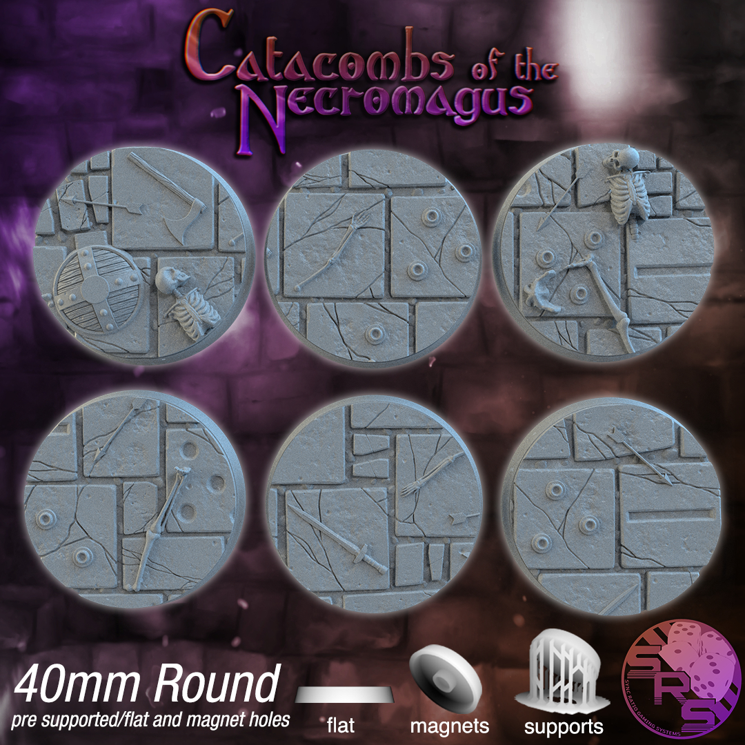 Dungeon Scenic Bases – Resin 3D Printed Bases for Tabletop Miniatures | 25mm to 120mm Sizes Available