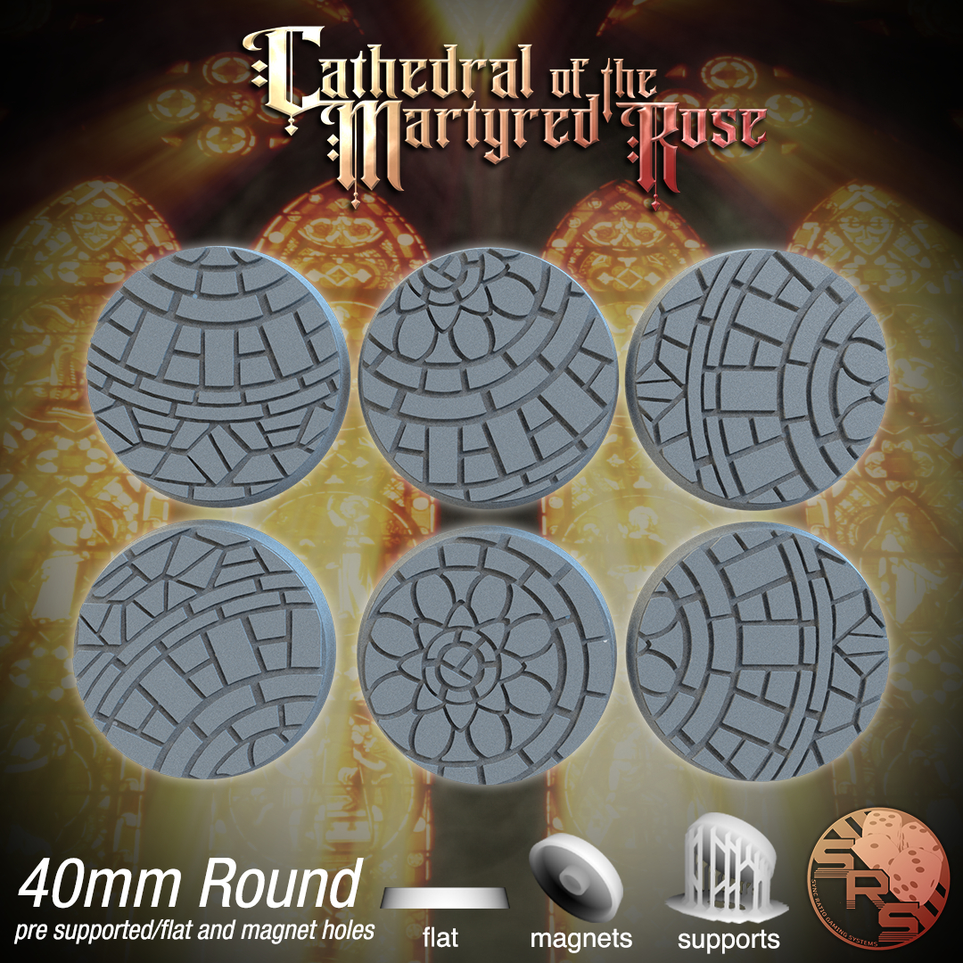 Mosaic Scenic Bases – Resin 3D Printed Bases for Tabletop Miniatures | 25mm to 120mm Sizes Available