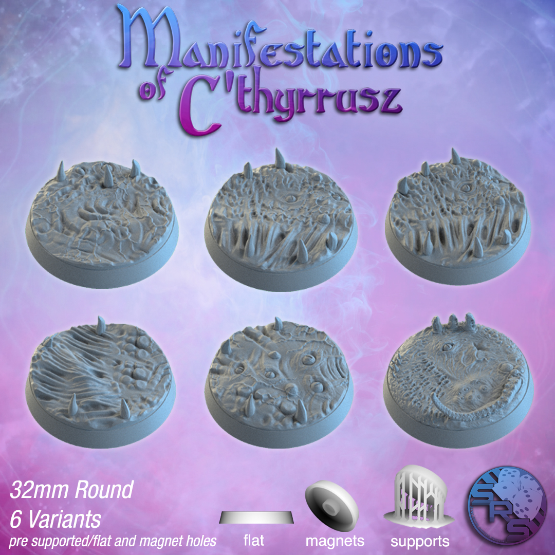 Eldritch Scenic Bases – Resin 3D Printed Bases for Tabletop Miniatures | 25mm to 120mm Sizes Available
