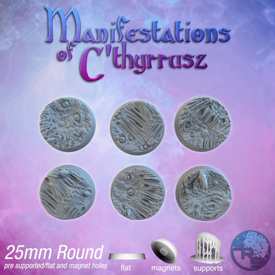 Eldritch Scenic Bases – Resin 3D Printed Bases for Tabletop Miniatures | 25mm to 120mm Sizes Available