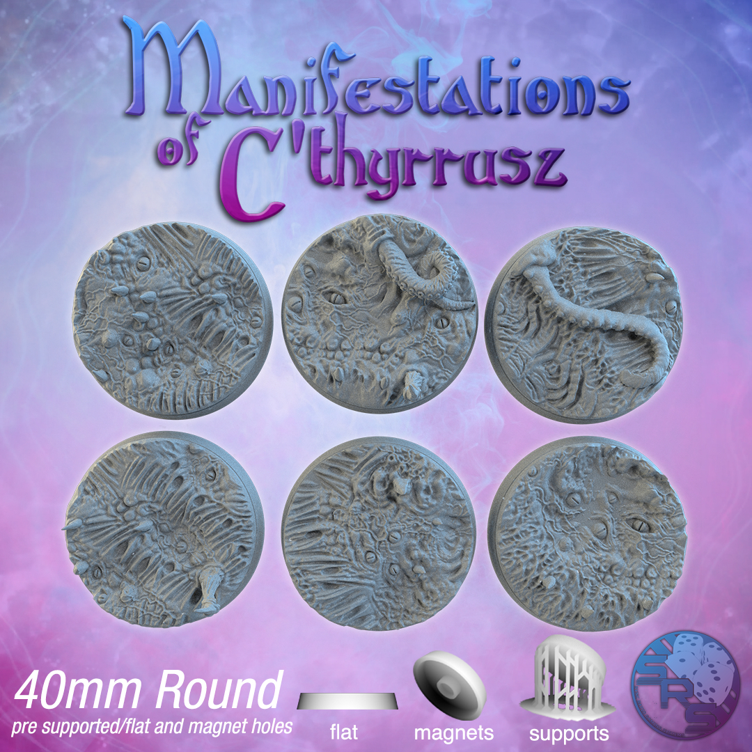 Eldritch Scenic Bases – Resin 3D Printed Bases for Tabletop Miniatures | 25mm to 120mm Sizes Available