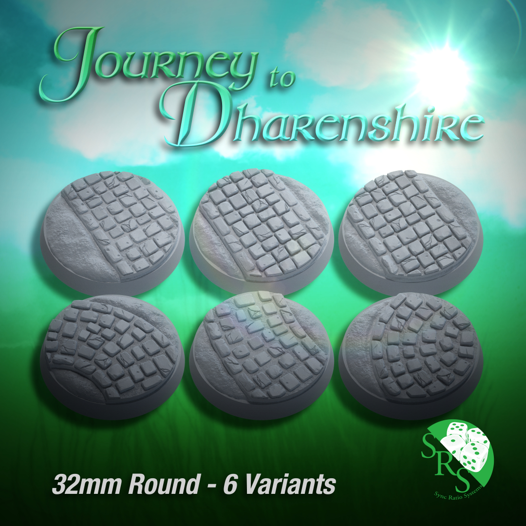 Cobblestone Scenic Bases – Resin 3D Printed Bases for Tabletop Miniatures | 25mm to 120mm Sizes Available