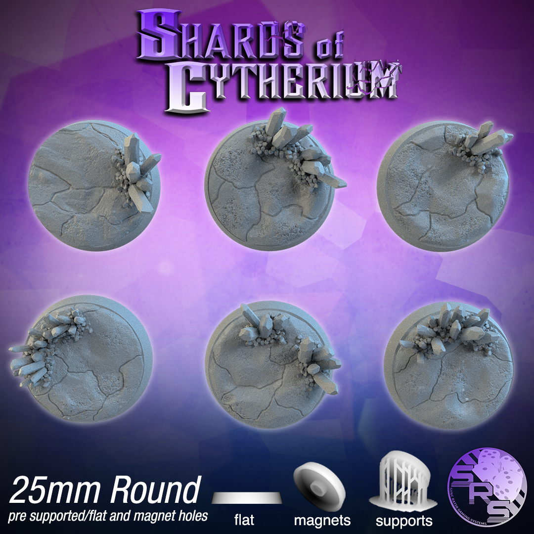 Crystal Scenic Bases – Resin 3D Printed Bases for Tabletop Miniatures | 25mm to 120mm Sizes Available