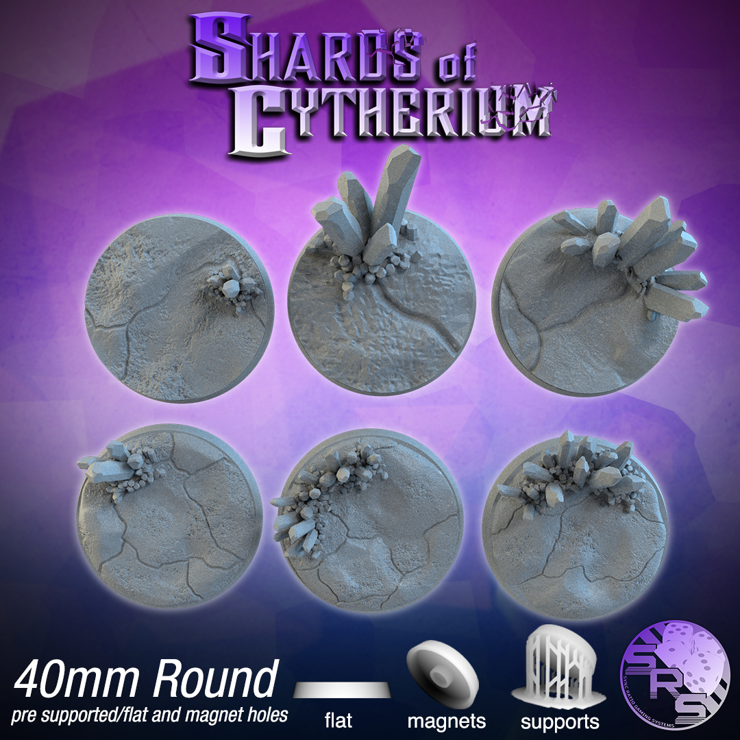 Crystal Scenic Bases – Resin 3D Printed Bases for Tabletop Miniatures | 25mm to 120mm Sizes Available