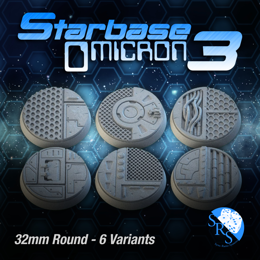 Sci-Fi Scenic Bases – Resin 3D Printed Bases for Tabletop Miniatures | 25mm to 120mm Sizes Available
