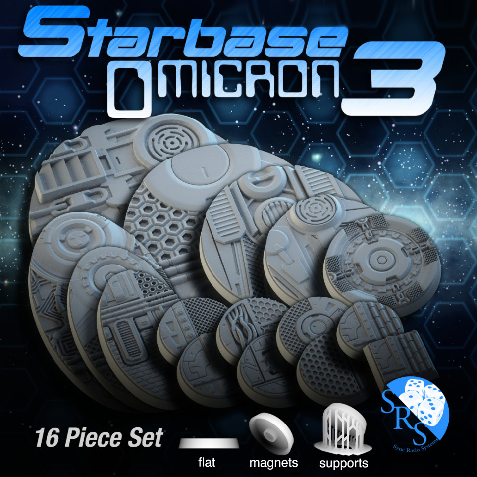 Sci-Fi Scenic Bases – Resin 3D Printed Bases for Tabletop Miniatures | 25mm to 120mm Sizes Available