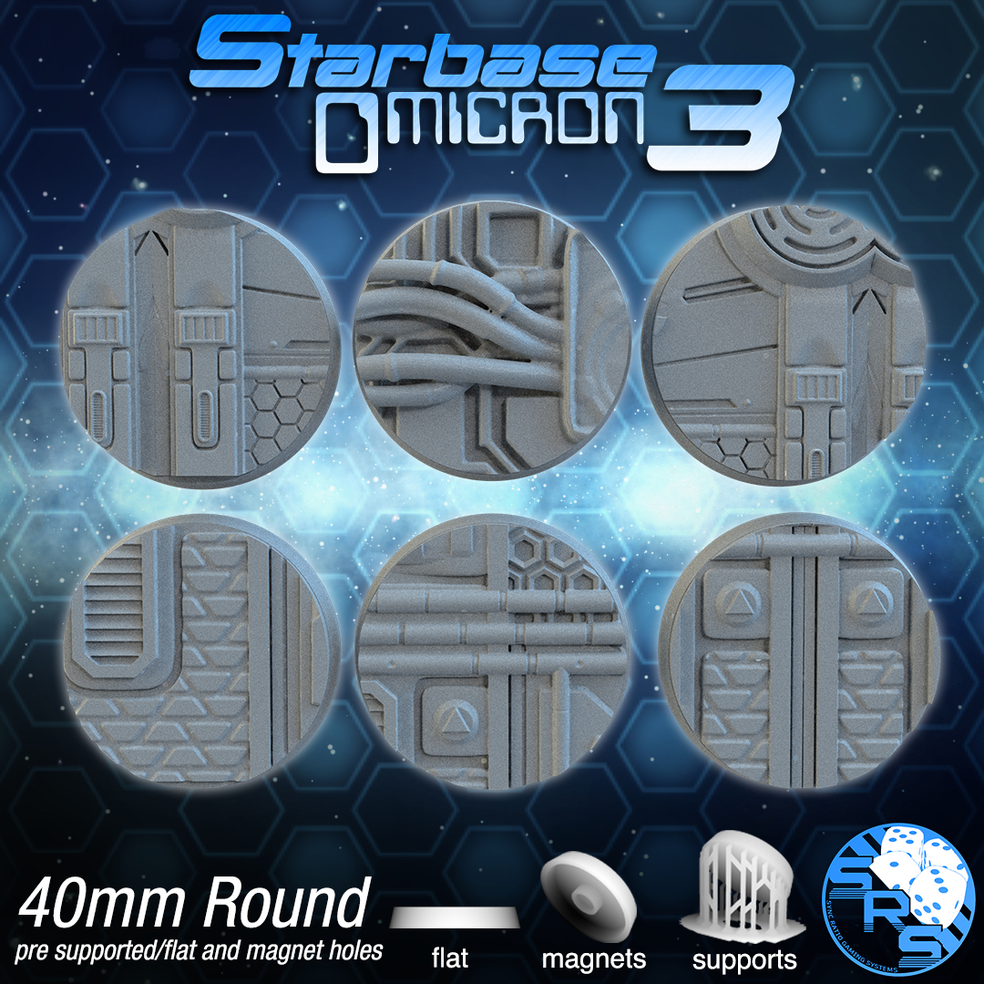 Sci-Fi Scenic Bases – Resin 3D Printed Bases for Tabletop Miniatures | 25mm to 120mm Sizes Available