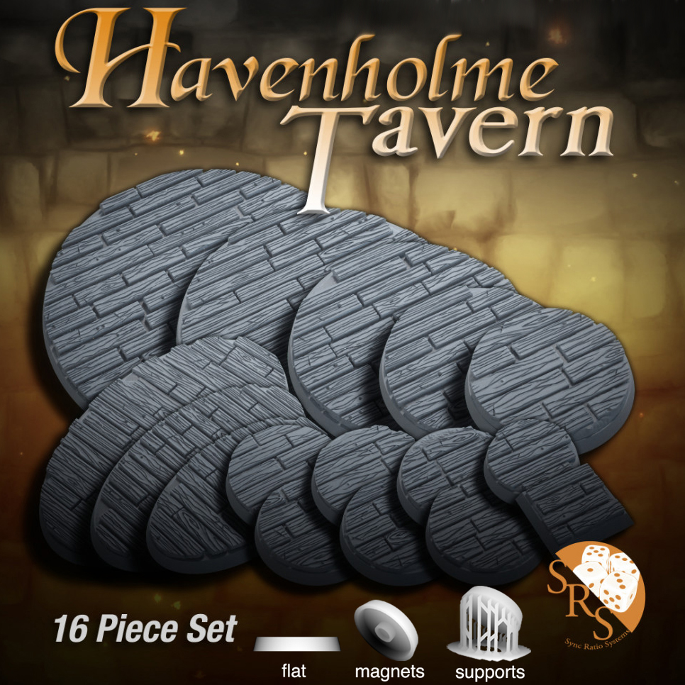 Wooden Scenic Bases – Resin 3D Printed Bases for Tabletop Miniatures | 25mm to 120mm Sizes Available