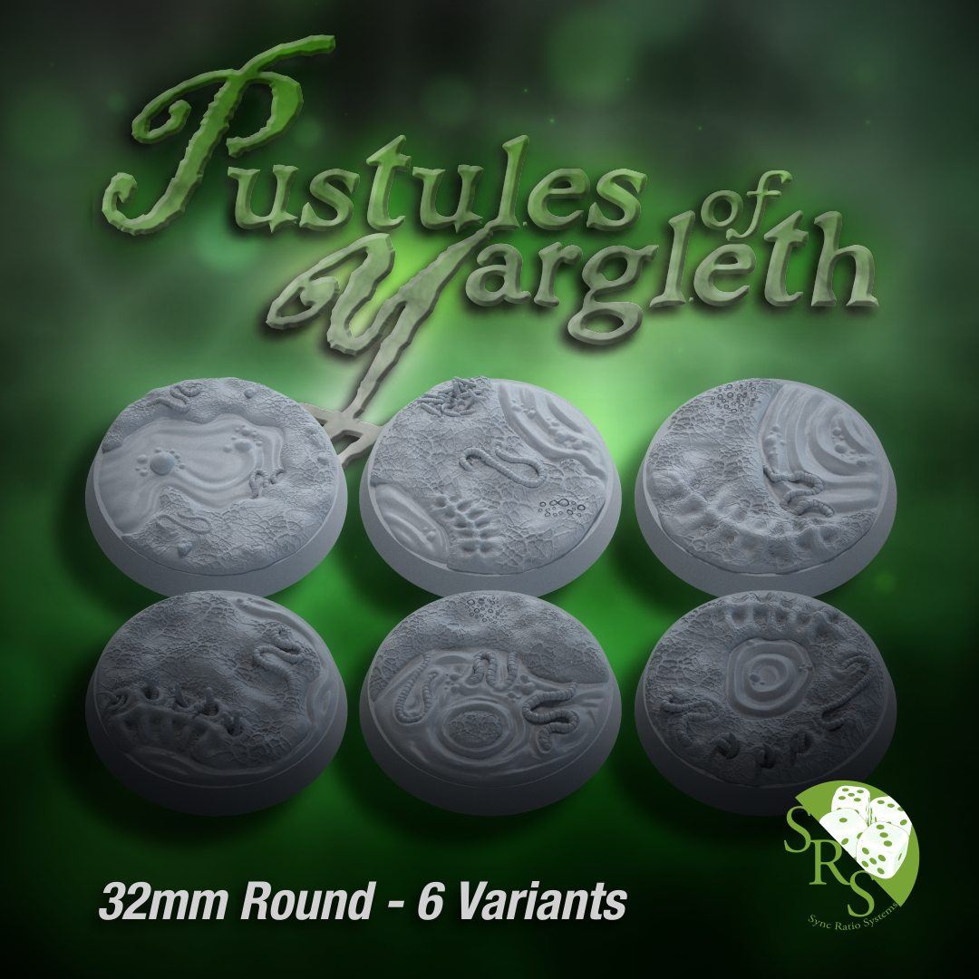 Diseased Scenic Bases – Resin 3D Printed Bases for Tabletop Miniatures | 25mm to 120mm Sizes Available