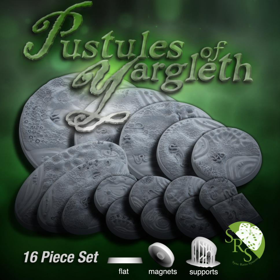 Diseased Scenic Bases – Resin 3D Printed Bases for Tabletop Miniatures | 25mm to 120mm Sizes Available