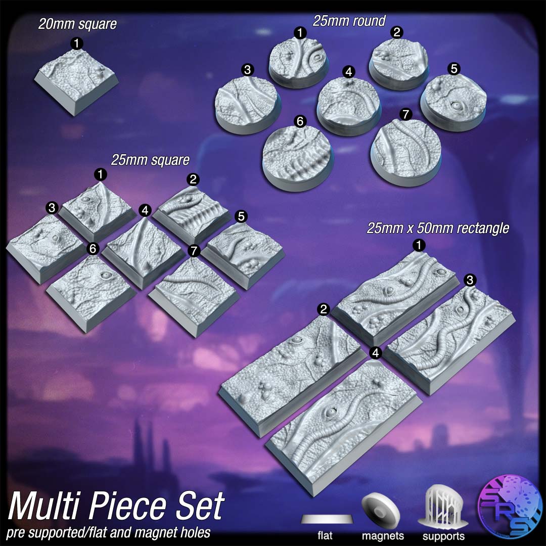 Biomass Scenic Bases – Resin 3D Printed Bases for Tabletop Miniatures | 25mm to 120mm Sizes Available