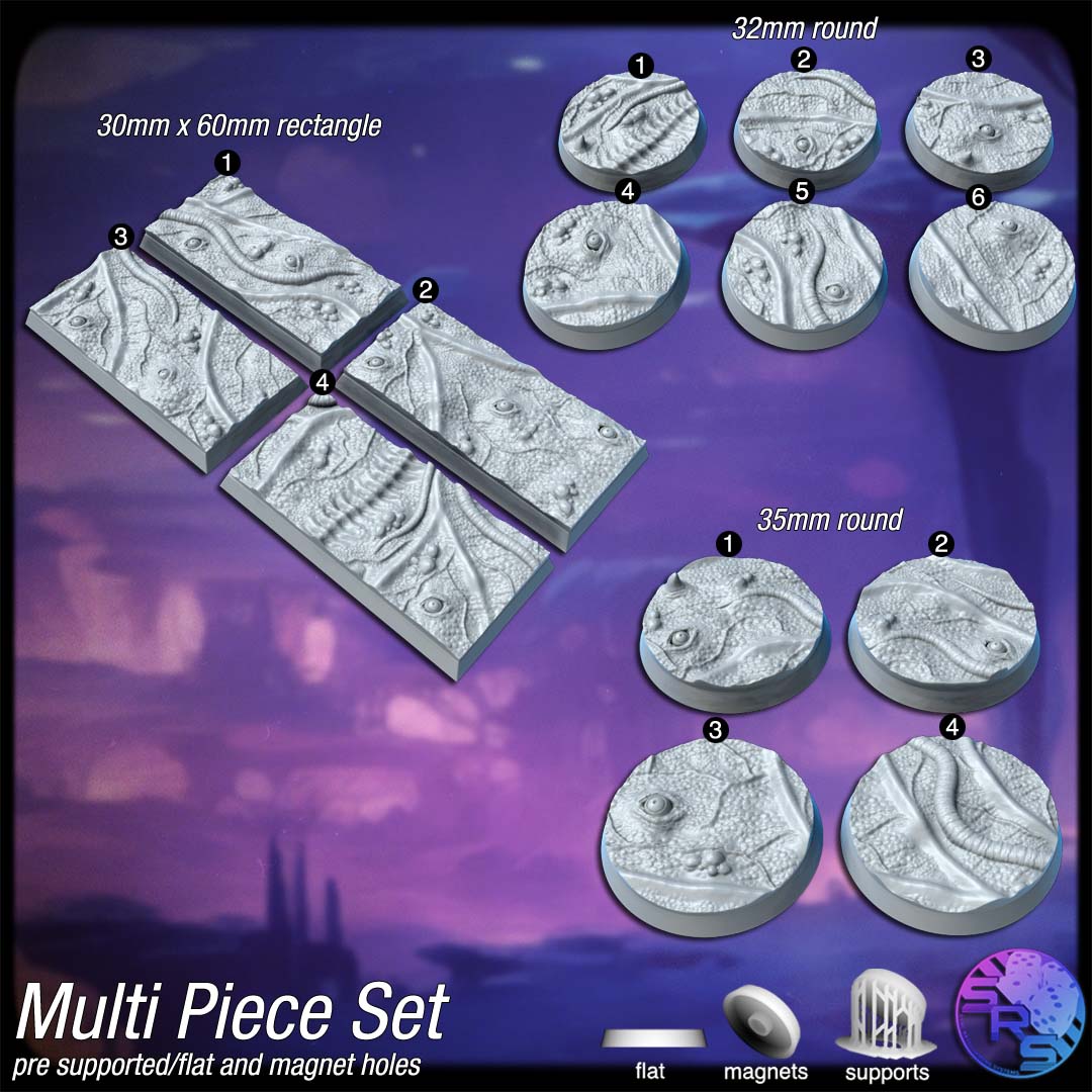 Biomass Scenic Bases – Resin 3D Printed Bases for Tabletop Miniatures | 25mm to 120mm Sizes Available