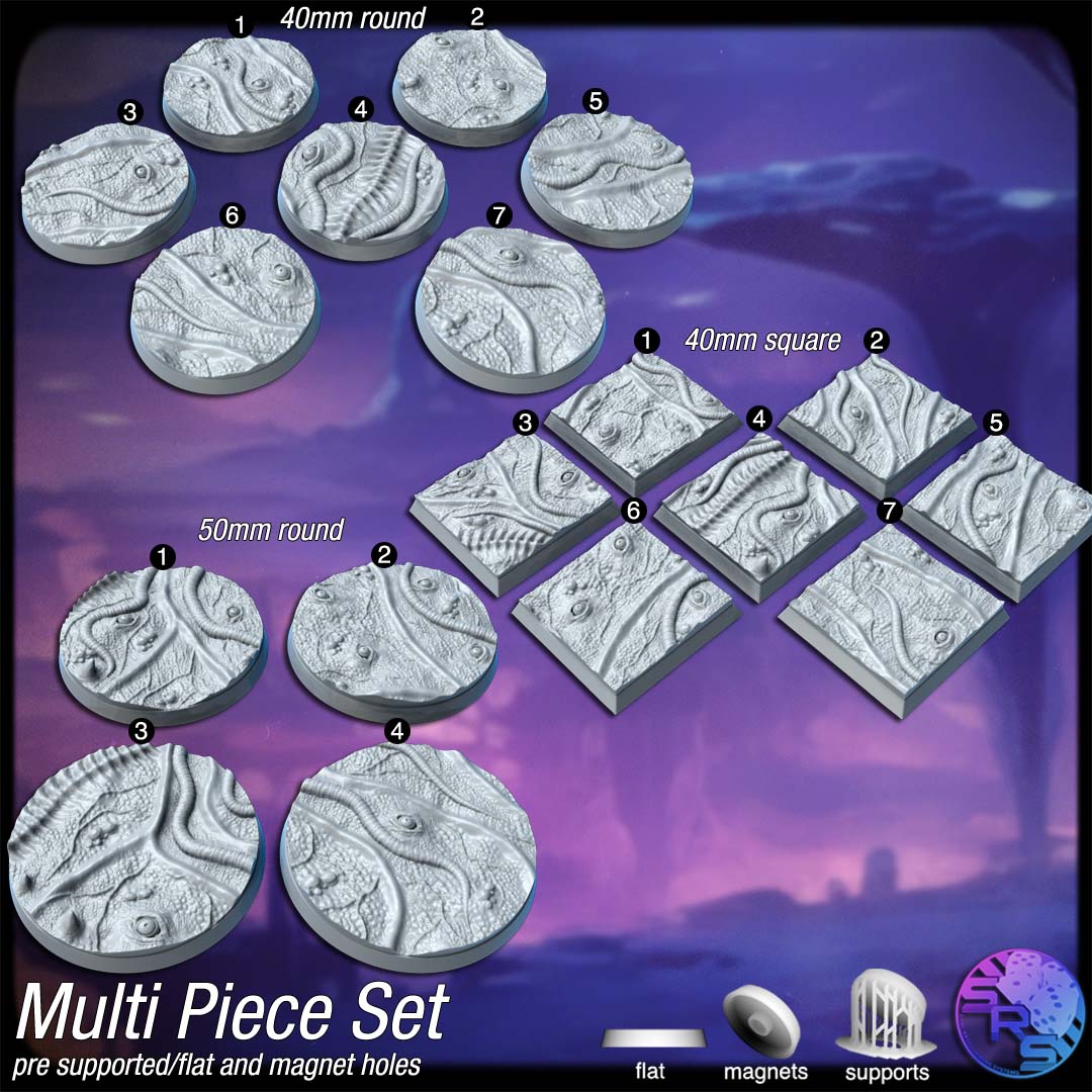 Biomass Scenic Bases – Resin 3D Printed Bases for Tabletop Miniatures | 25mm to 120mm Sizes Available