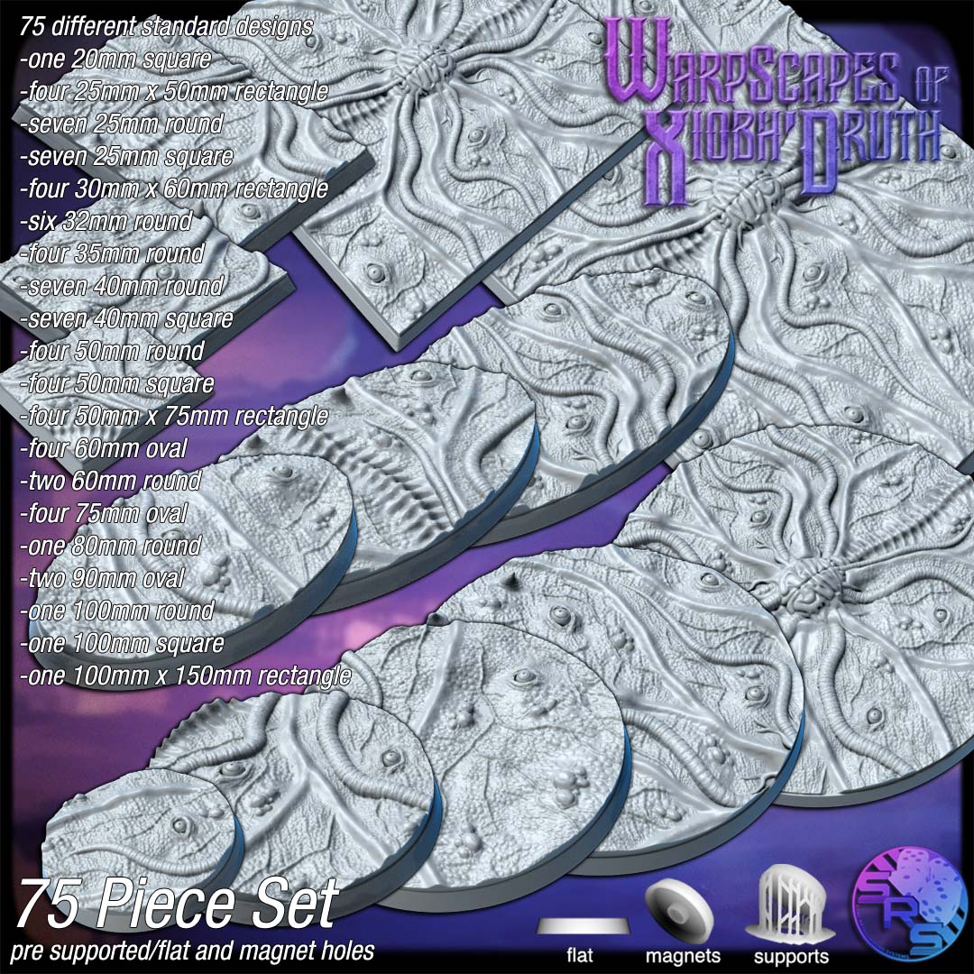 Biomass Scenic Bases – Resin 3D Printed Bases for Tabletop Miniatures | 25mm to 120mm Sizes Available