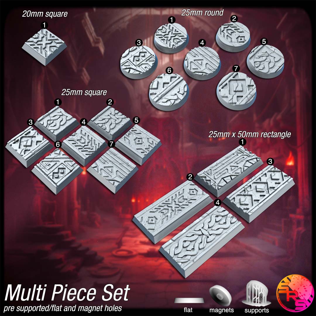 Dwarven Keep Scenic Bases – Resin 3D Printed Bases for Tabletop Miniatures | 25mm to 120mm Sizes Available