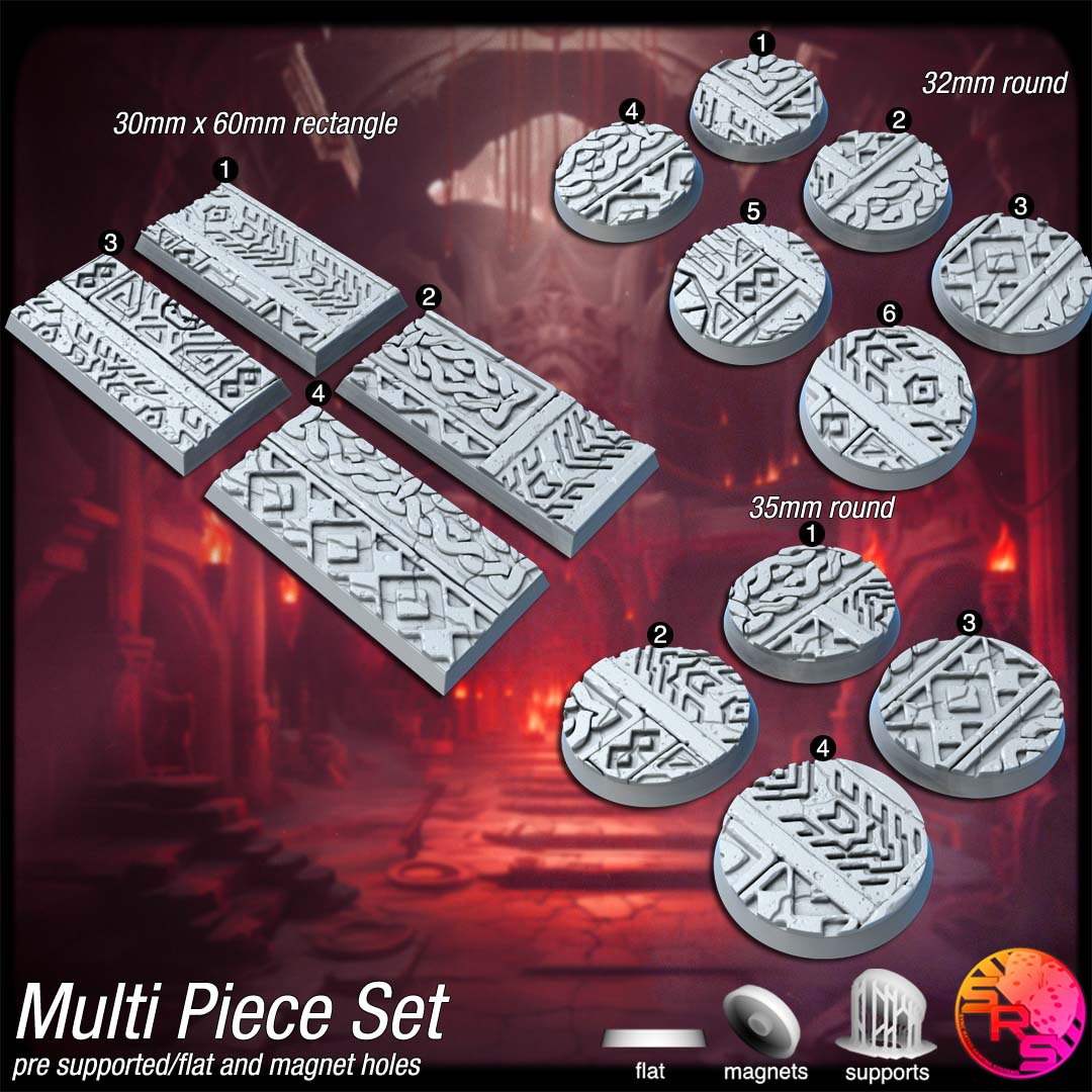 Dwarven Keep Scenic Bases – Resin 3D Printed Bases for Tabletop Miniatures | 25mm to 120mm Sizes Available