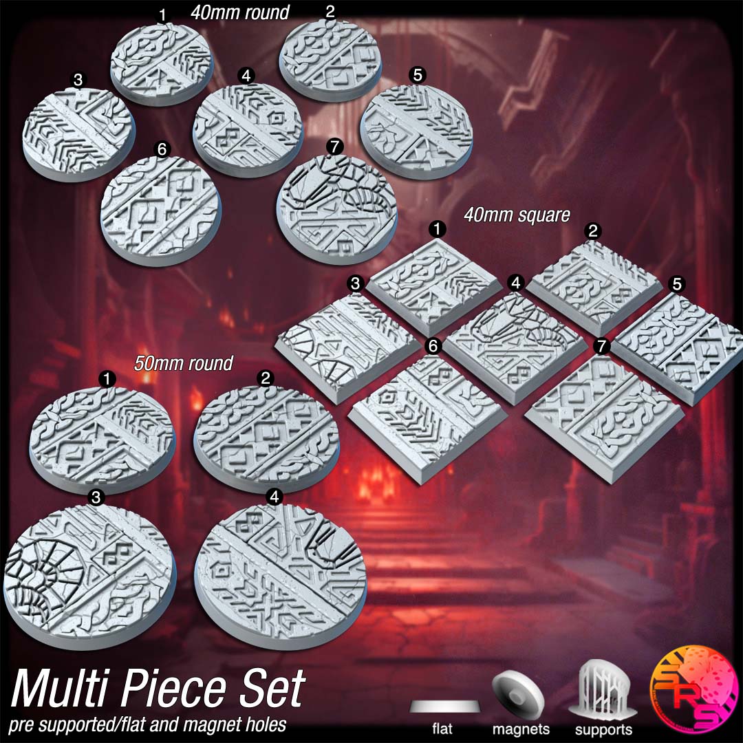 Dwarven Keep Scenic Bases – Resin 3D Printed Bases for Tabletop Miniatures | 25mm to 120mm Sizes Available