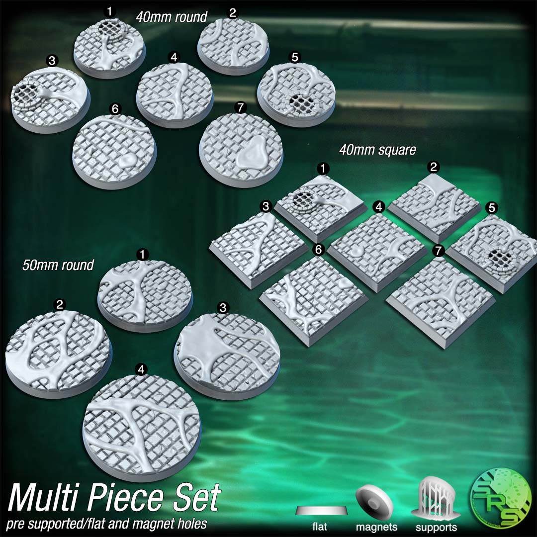 Sewers Scenic Bases – Resin 3D Printed Bases for Tabletop Miniatures | 25mm to 120mm Sizes Available