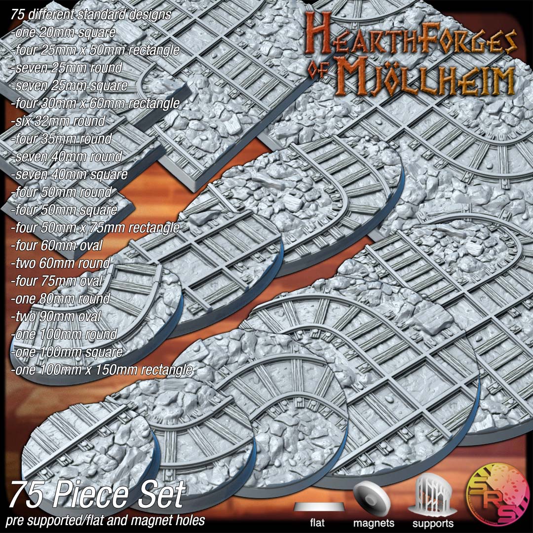 Underground Mine Scenic Bases – Resin 3D Printed Bases for Tabletop Miniatures | 25mm to 120mm Sizes Available