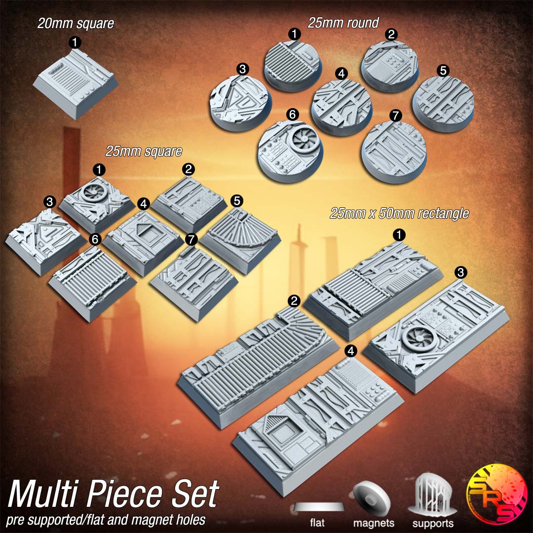 War Factory Scenic Bases – Resin 3D Printed Bases for Tabletop Miniatures | 25mm to 120mm Sizes Available