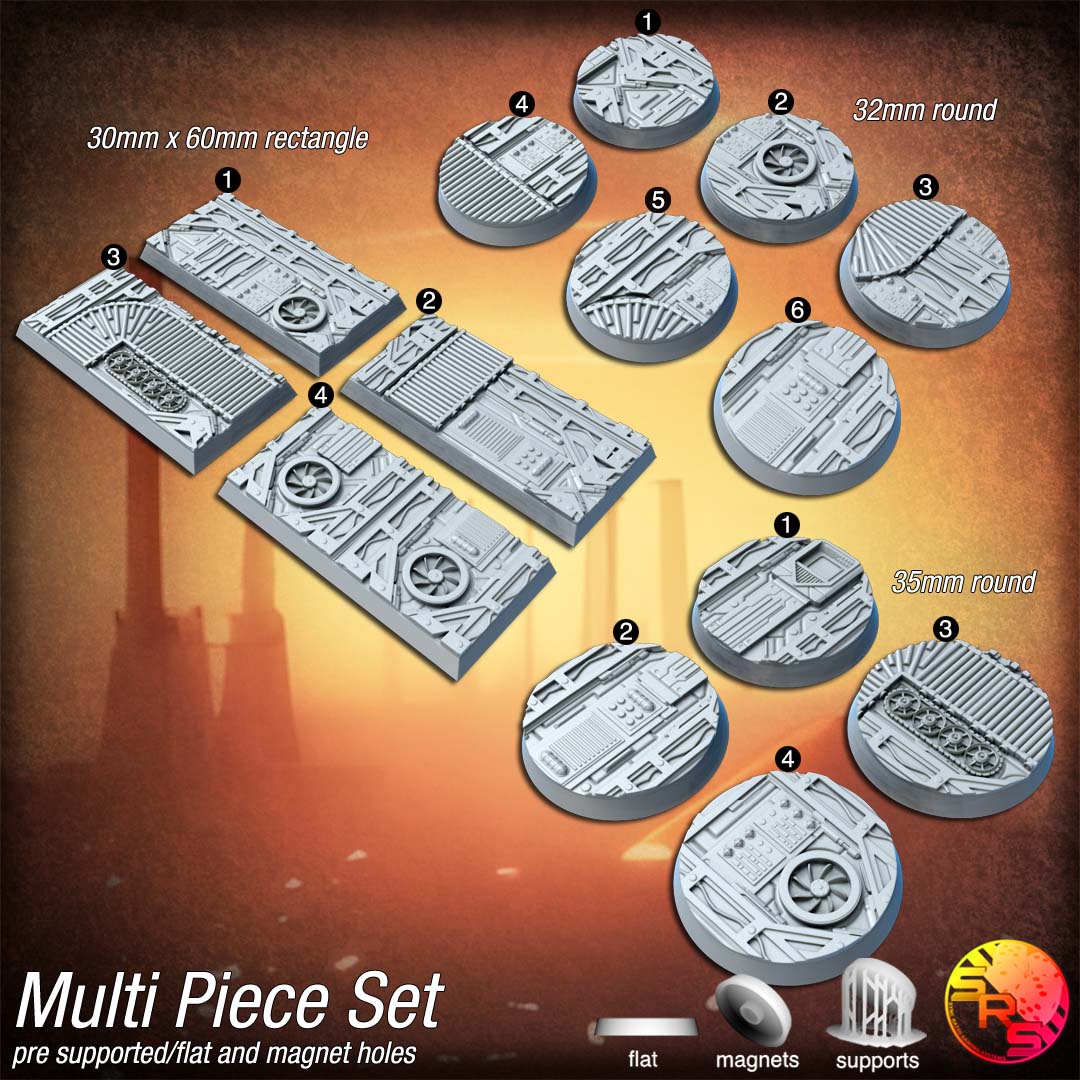 War Factory Scenic Bases – Resin 3D Printed Bases for Tabletop Miniatures | 25mm to 120mm Sizes Available