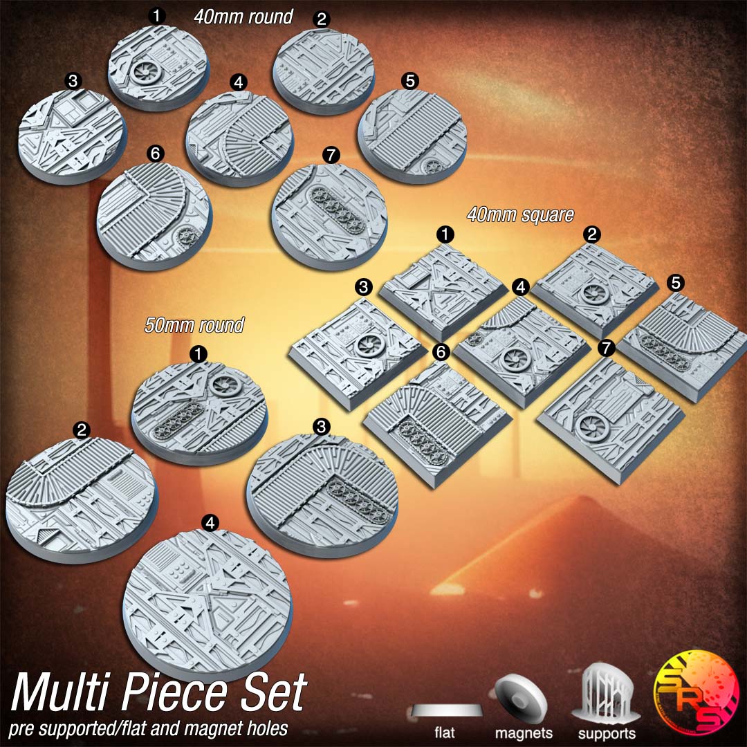 War Factory Scenic Bases – Resin 3D Printed Bases for Tabletop Miniatures | 25mm to 120mm Sizes Available