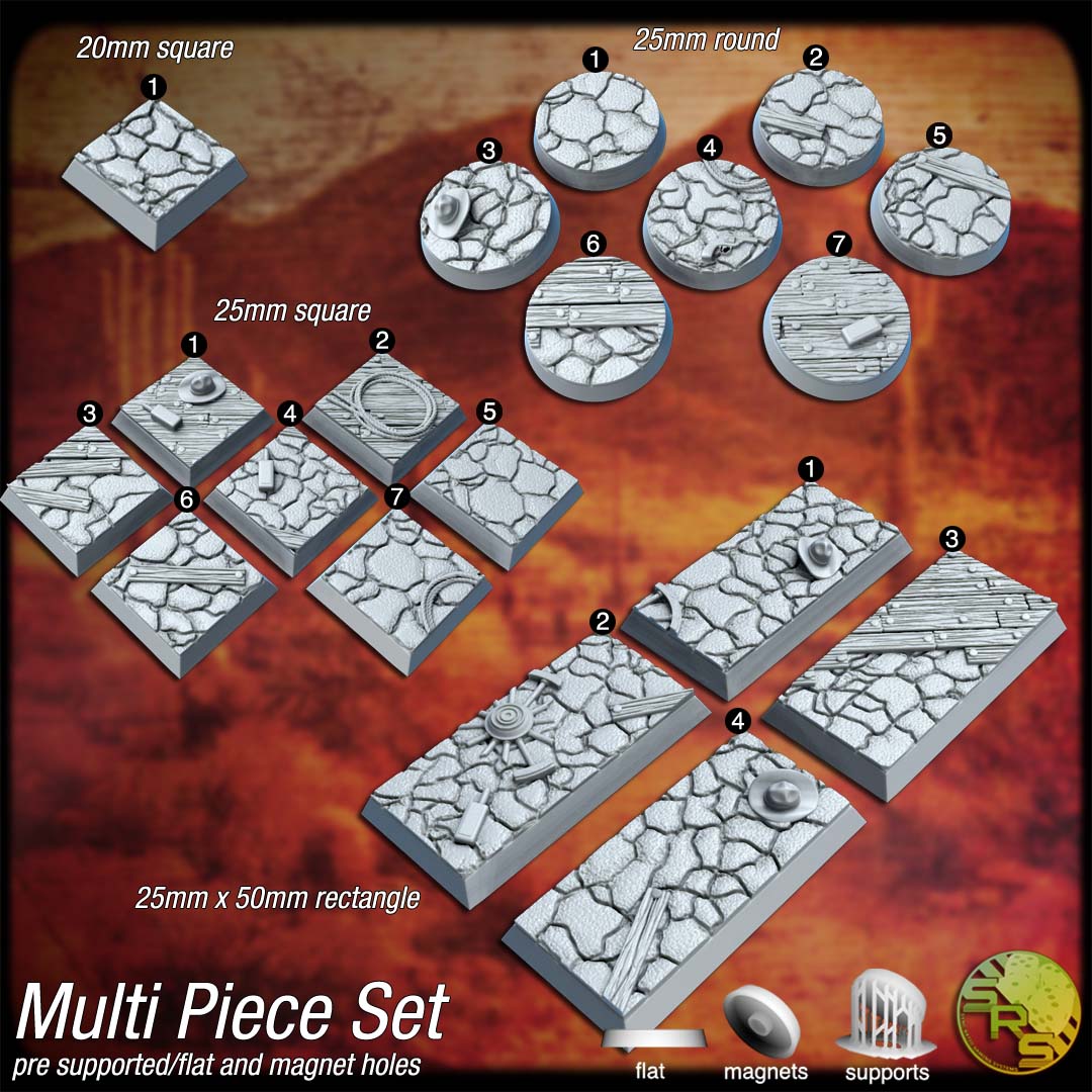 Cowboy Western Scenic Bases – Resin 3D Printed Bases for Tabletop Miniatures | 25mm to 120mm Sizes Available