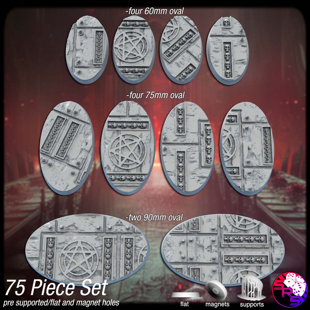 Infernal Scenic Bases – Resin 3D Printed Bases for Tabletop Miniatures | 25mm to 120mm Sizes Available