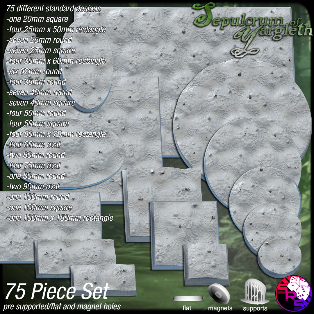 Plague Scenic Bases – Resin 3D Printed Bases for Tabletop Miniatures | 25mm to 120mm Sizes Available